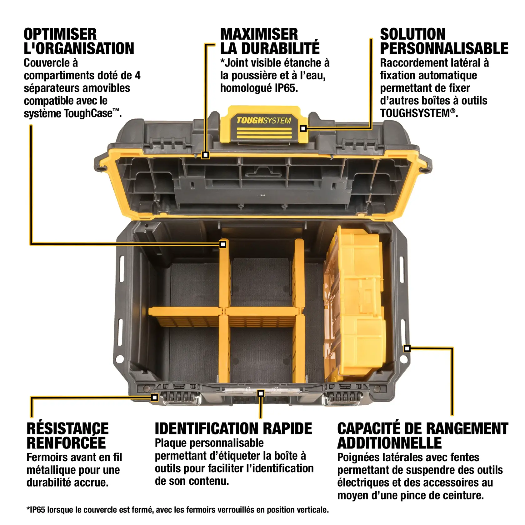 DEWALT(®) TOUGHSYSTEM(®) 2.0 DEEP COMPACT TOOLBOX Features