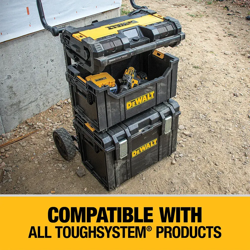 tough system tote attached to a carrier with two other cases.