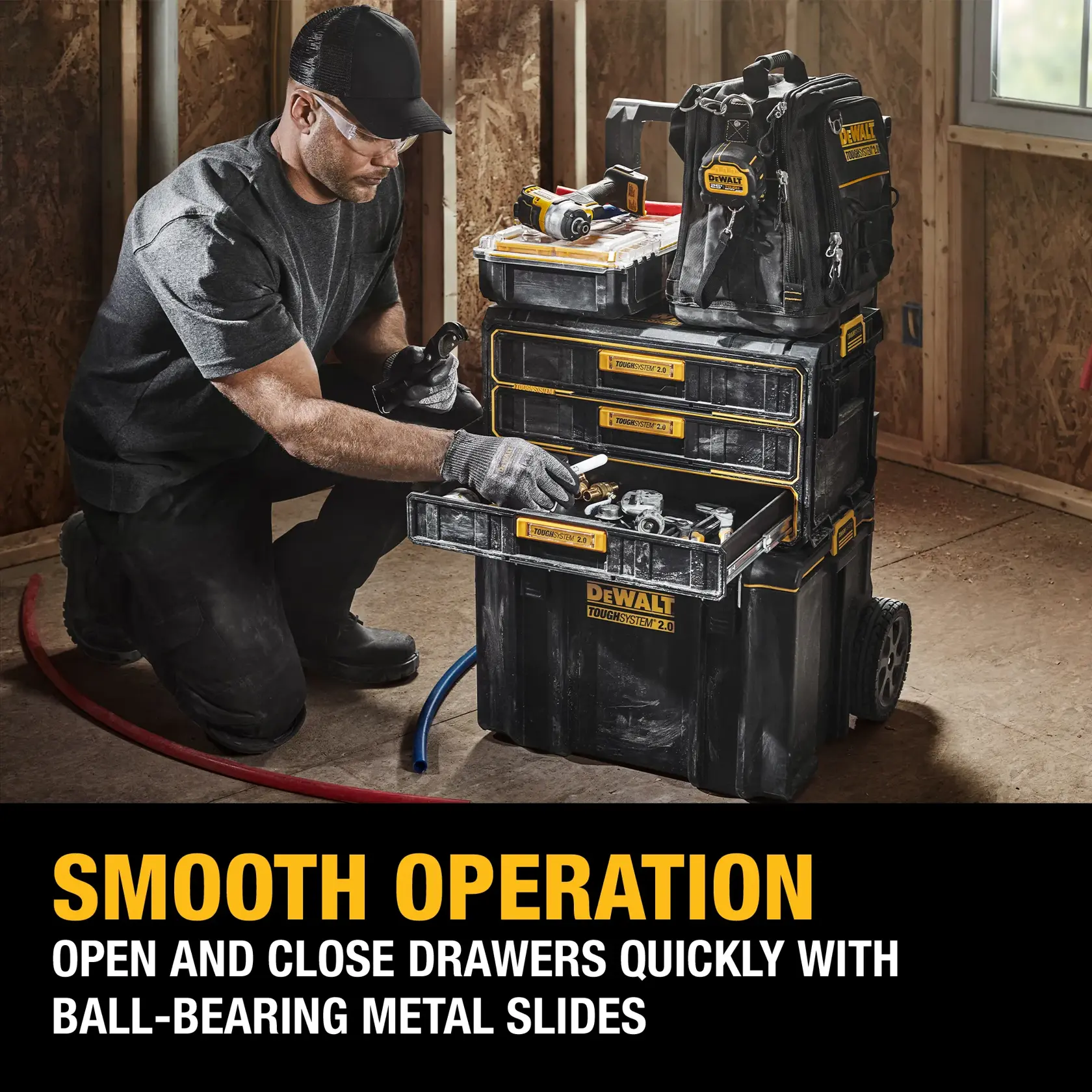  SMOOTH OPERATION - Open and close drawers quickly with ball-bearing metal slides.