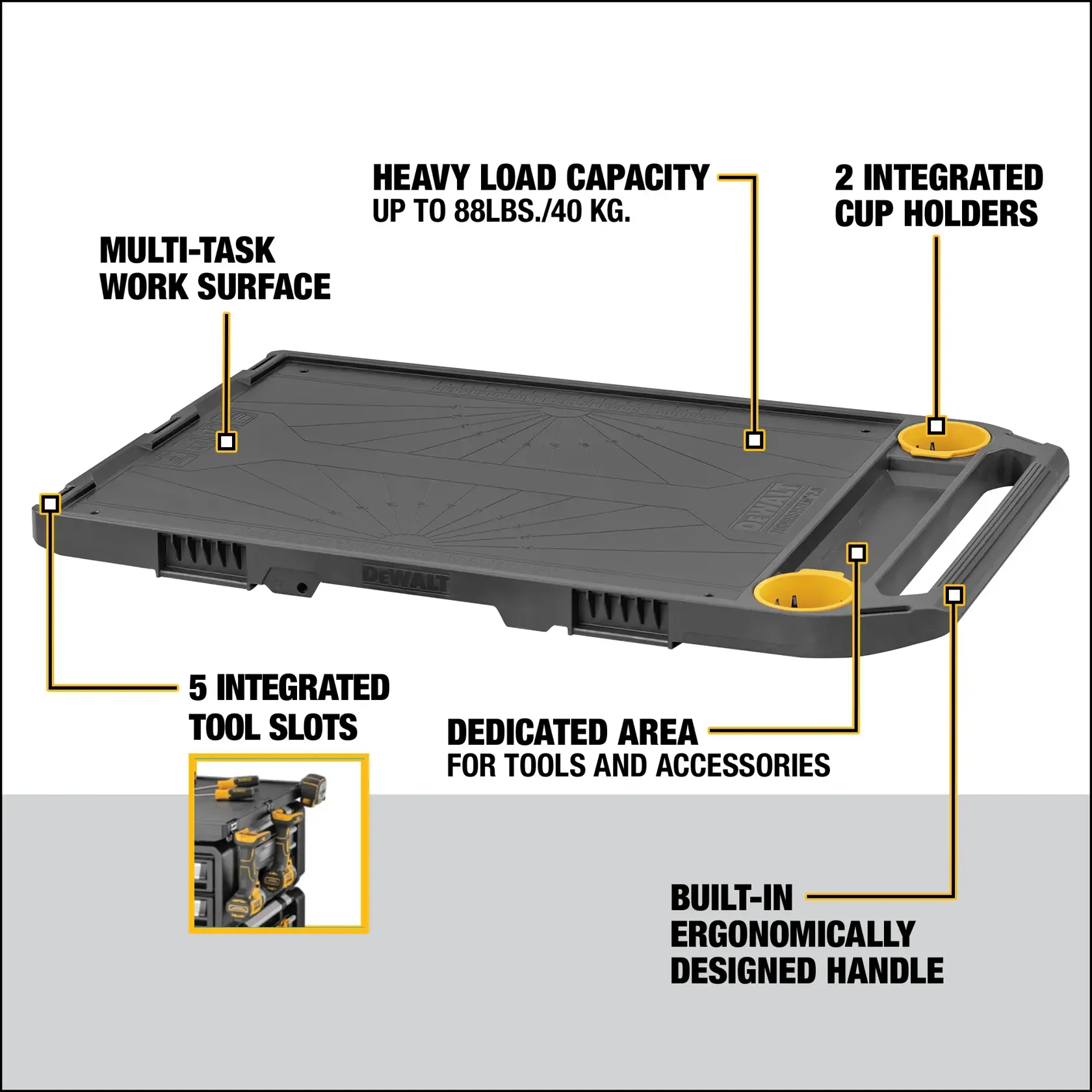 Carousel graphic of the TOUGHSYSTEM® 2.0 DXL™ 30 IN. WORKTOP Walkaround