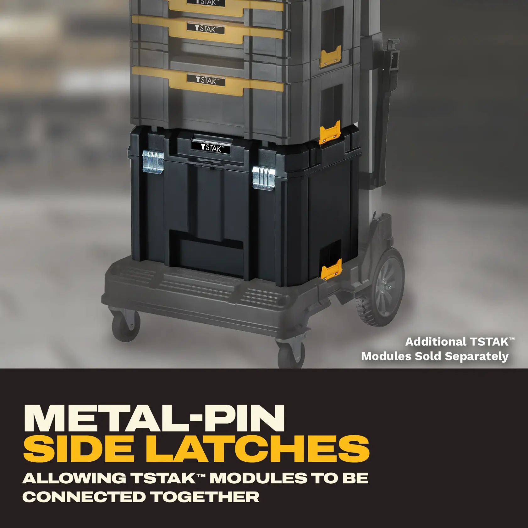 DWST17806: METAL PIN SIDE LATHCES ALLOWING TSTAK MODULES TO BE CONNECTED TOGETHER