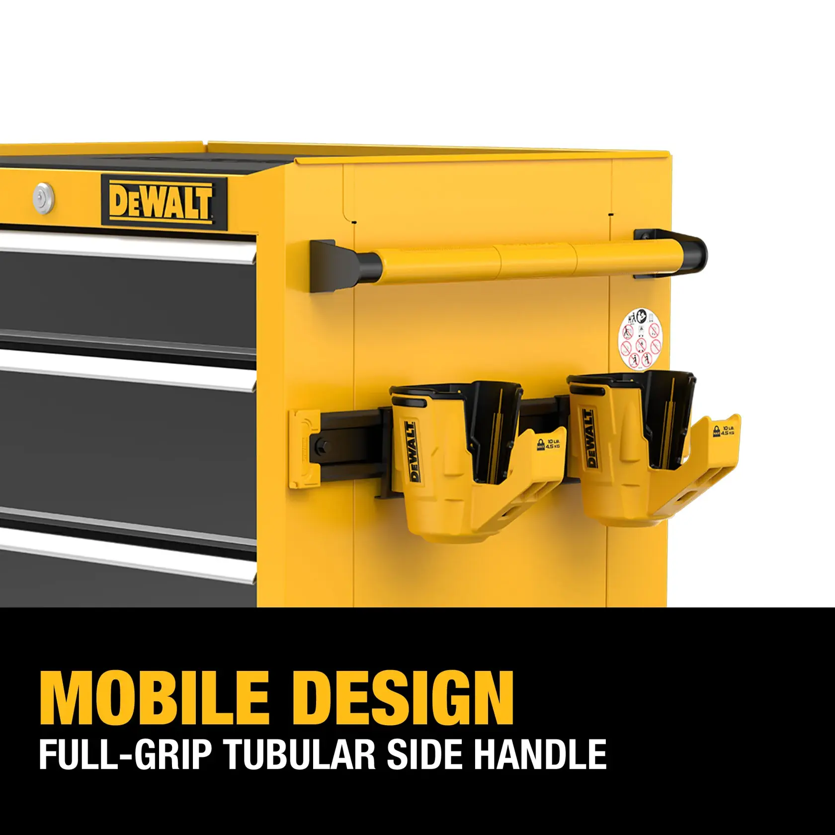 Graphic of the Mobile Design on the DEWALT 26“W 5-Drawer Rolling Tool Cabinet