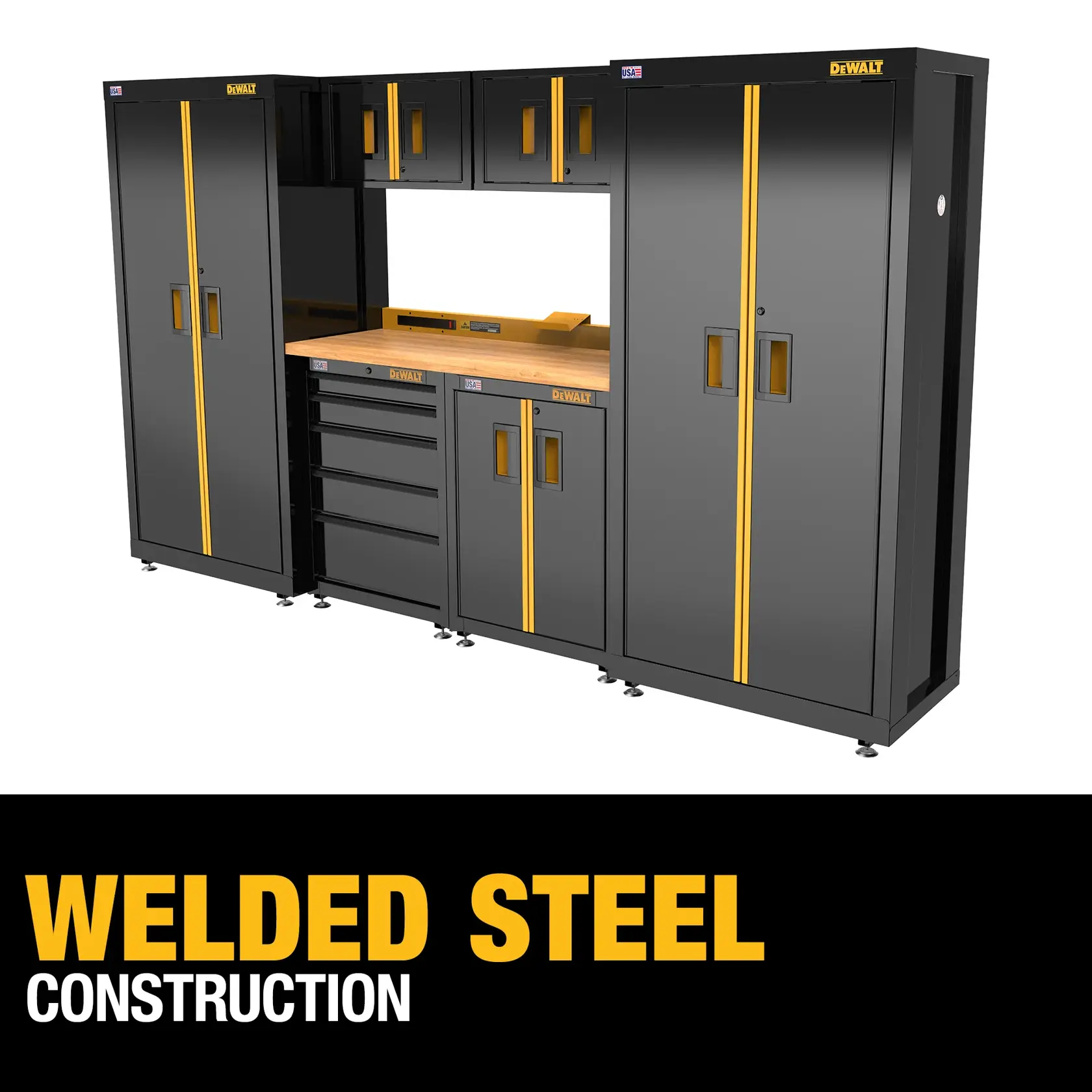 7 Piece Suite - Door/Drawer - Wood Top