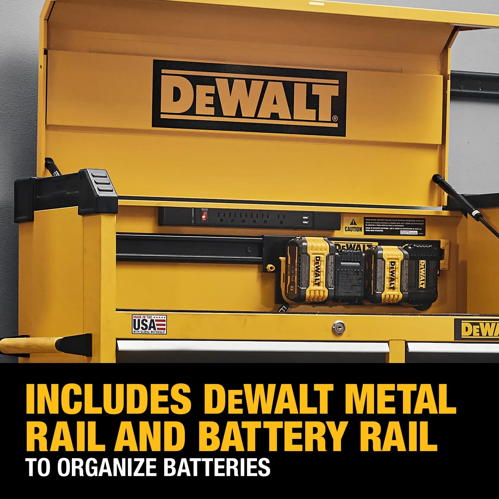 DEWALT® 41 in. 6-Drawer Tool Chest Featuring Metal and Battery Rails