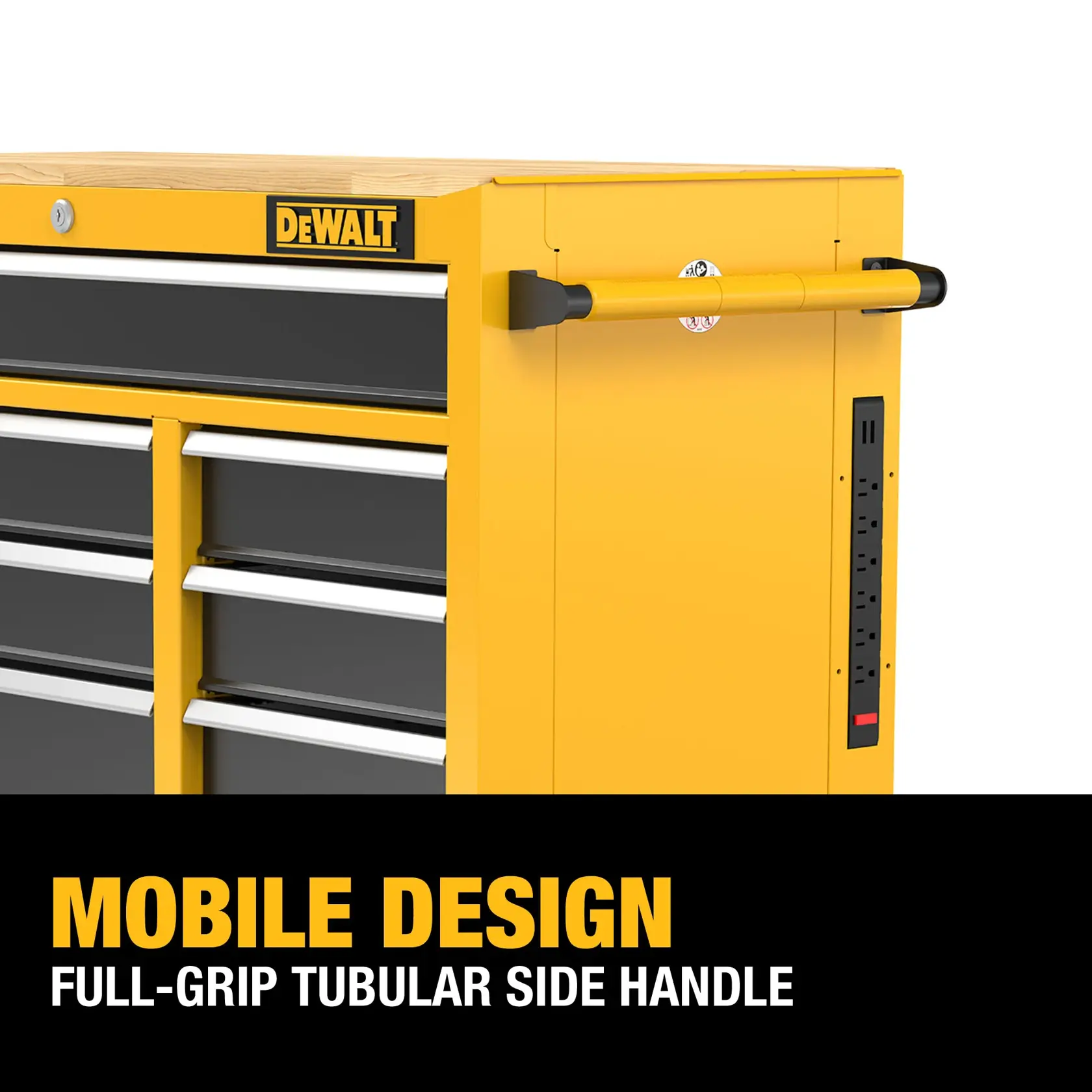 Graphic of the Mobile Design on the DEWALT 40“ Wide 8 Drawer Mobile Workstation