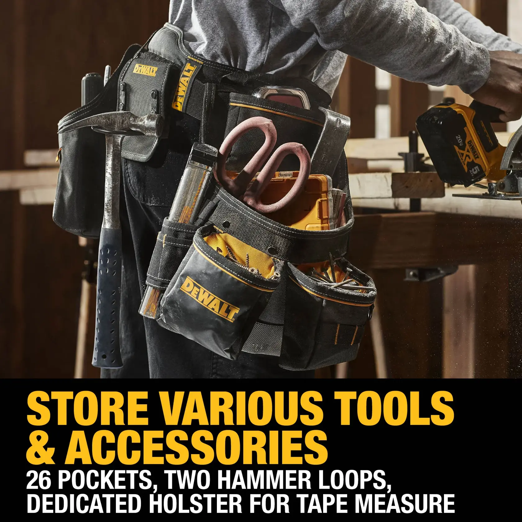 Store various tools & accessories graphic