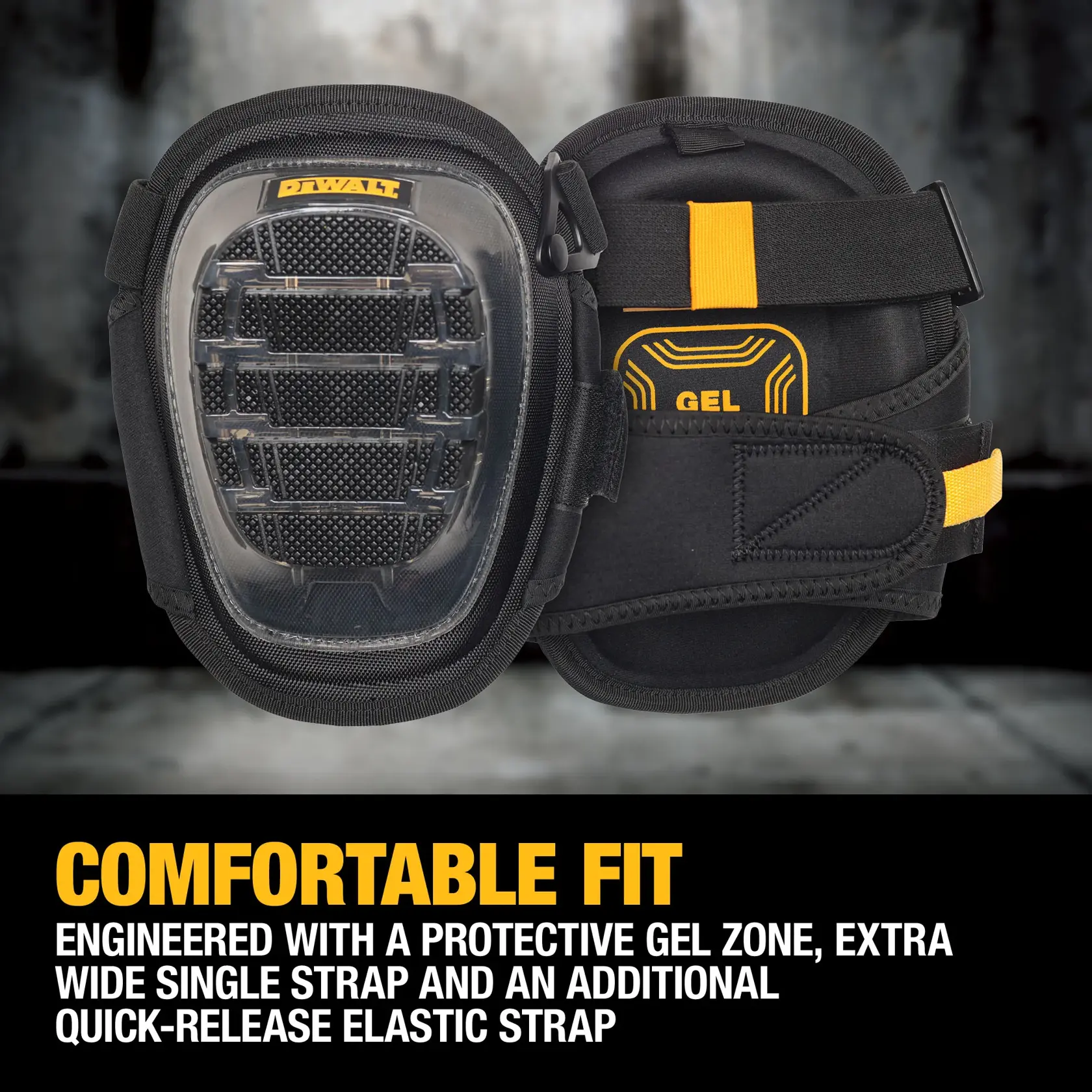 DEWALT STABILIZING KNEE PADS WITH GEL COMFORTABLE FIT