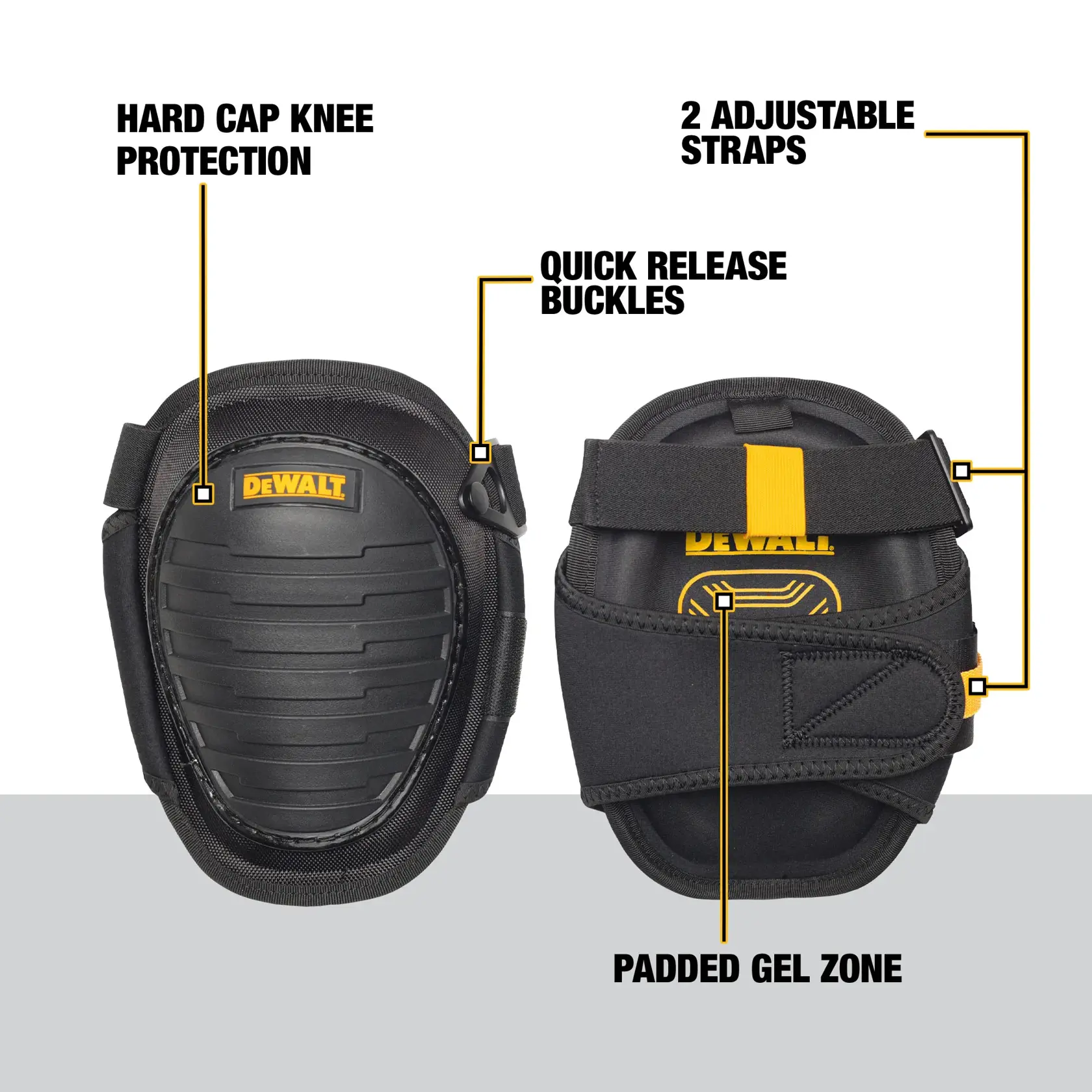 DEWALT HARD SHELL KNEE PADS WITH GEL PRODUCT WALKAROUND