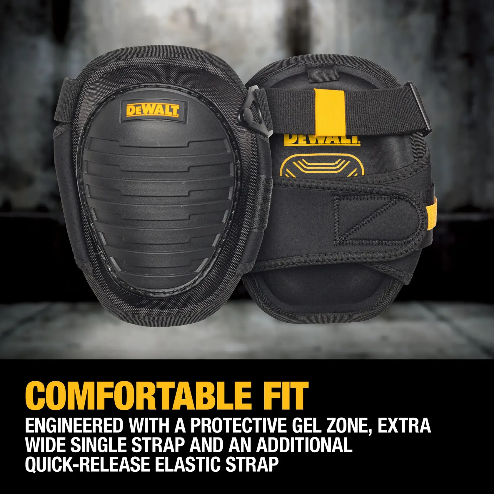 DEWALT HARD SHELL KNEE PADS WITH GEL COMFORTABLE FIT