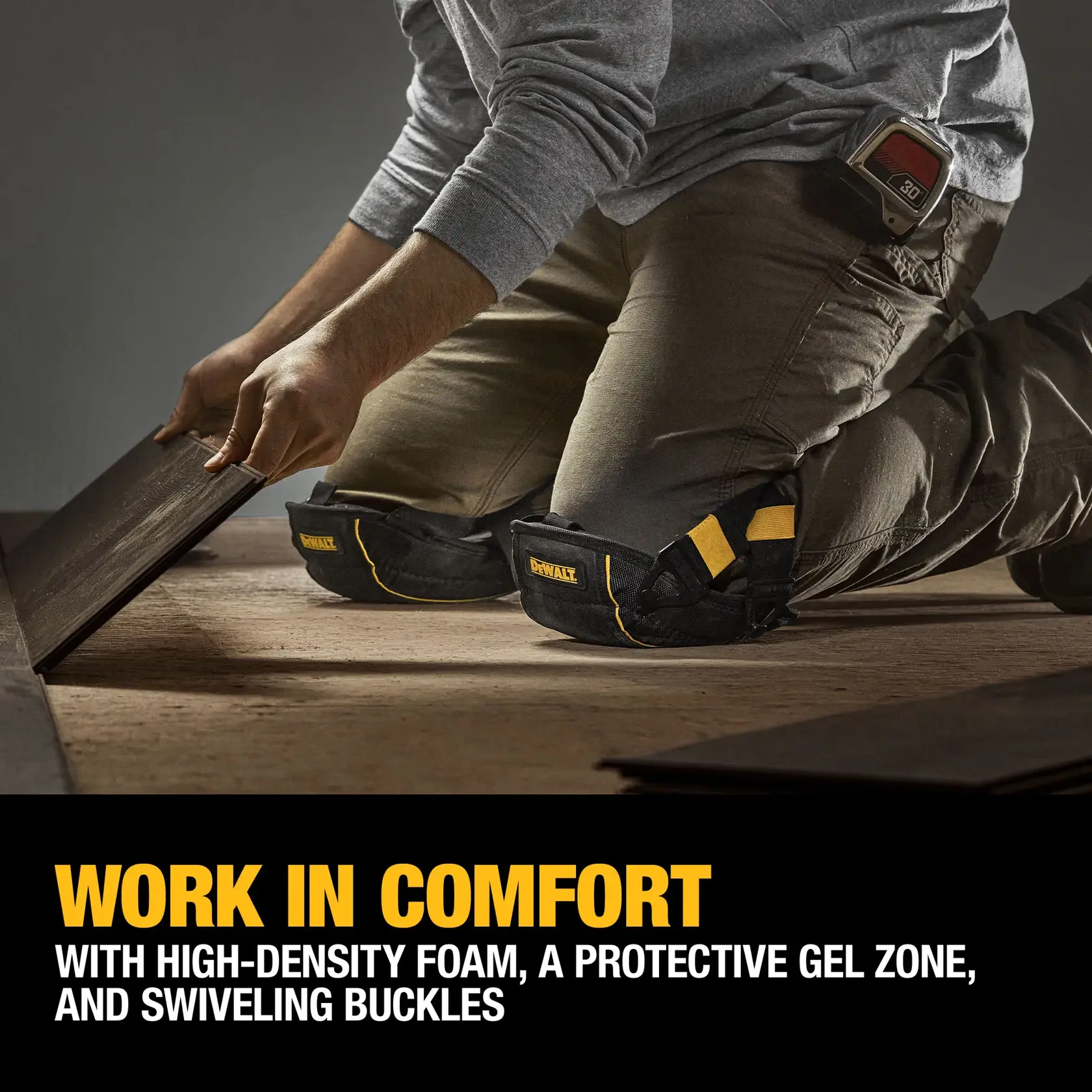 DEWALT FLOORING KNEE PADS WITH GEL WORK IN COMFORT