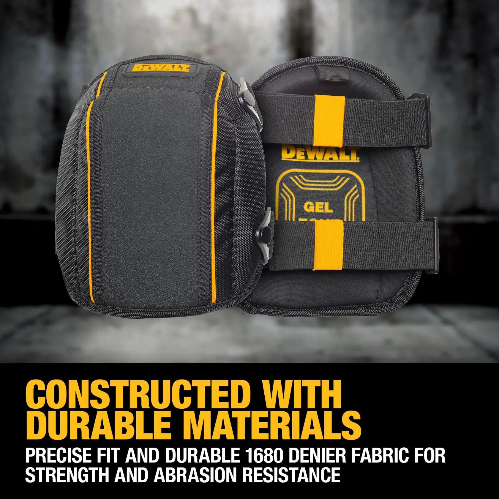 DEWALT FLOORING KNEE PADS WITH GEL CONSTRUCTED WITH DURABLE MATERIALS