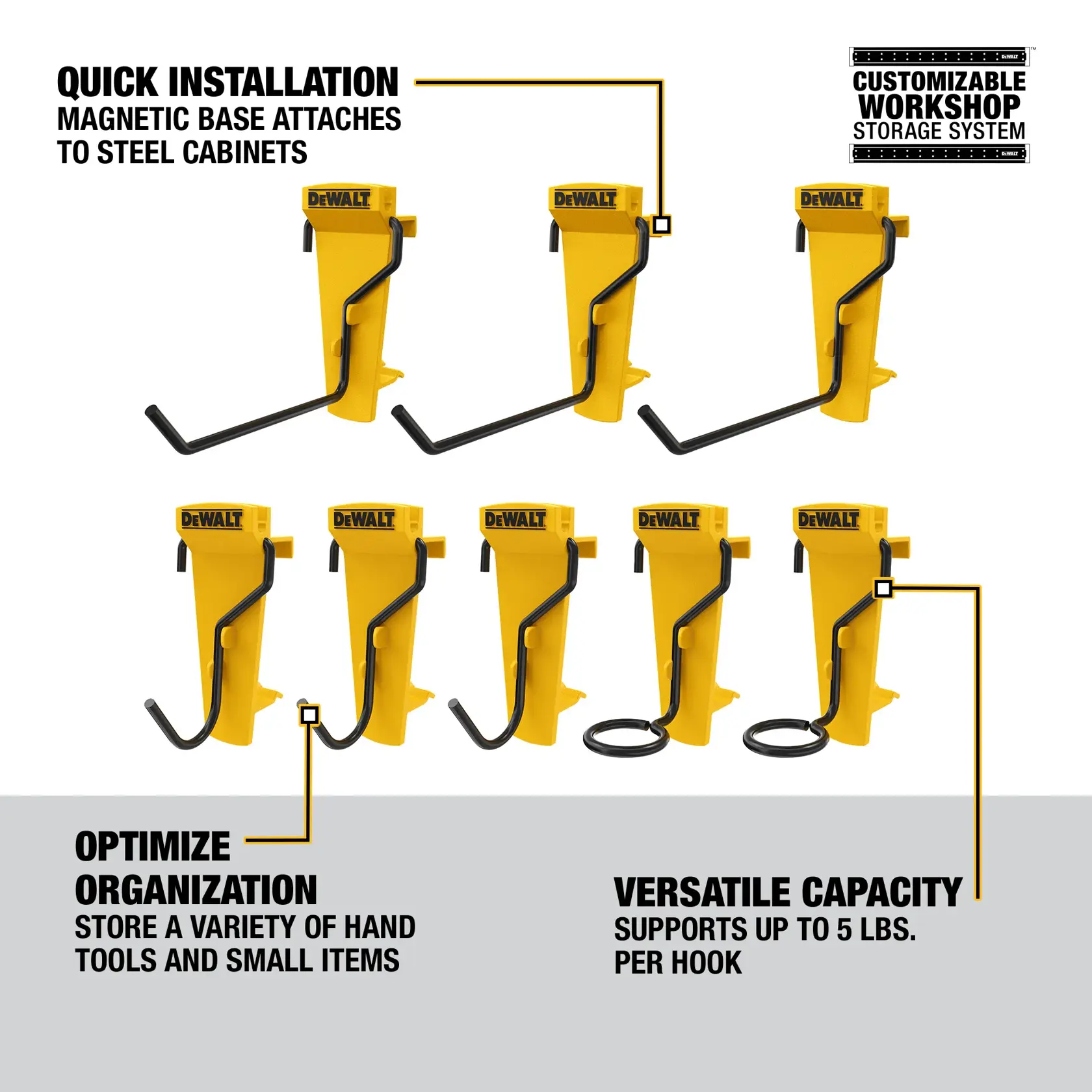 Walkaround Graphic of a 8pc Hand Tool Hook Set