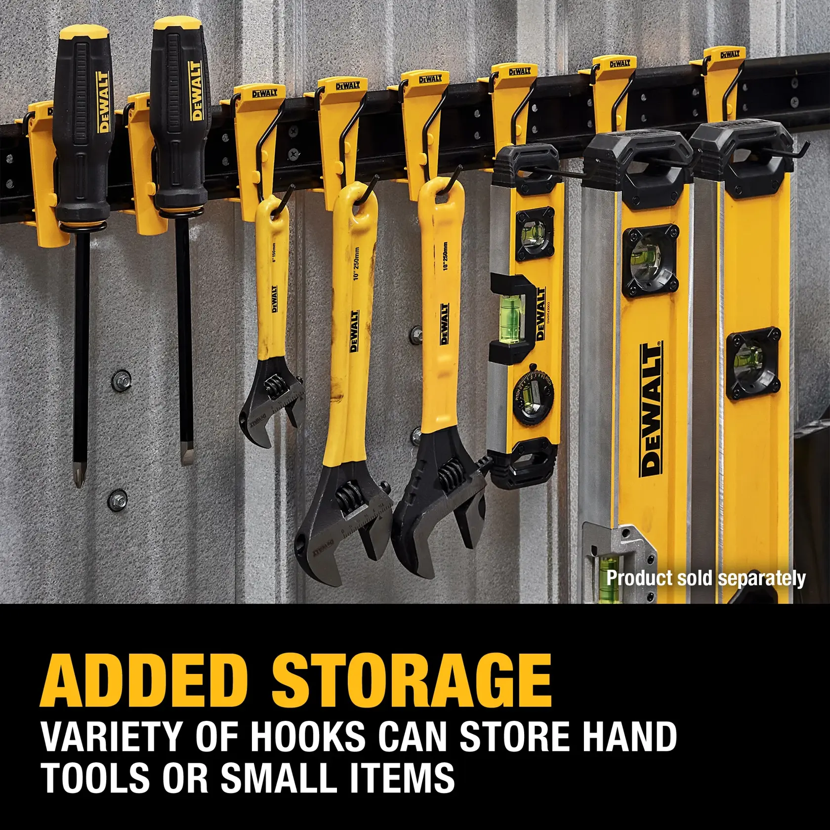 Graphic Showing the Storage of the 8pc Hand Tool Hook Set