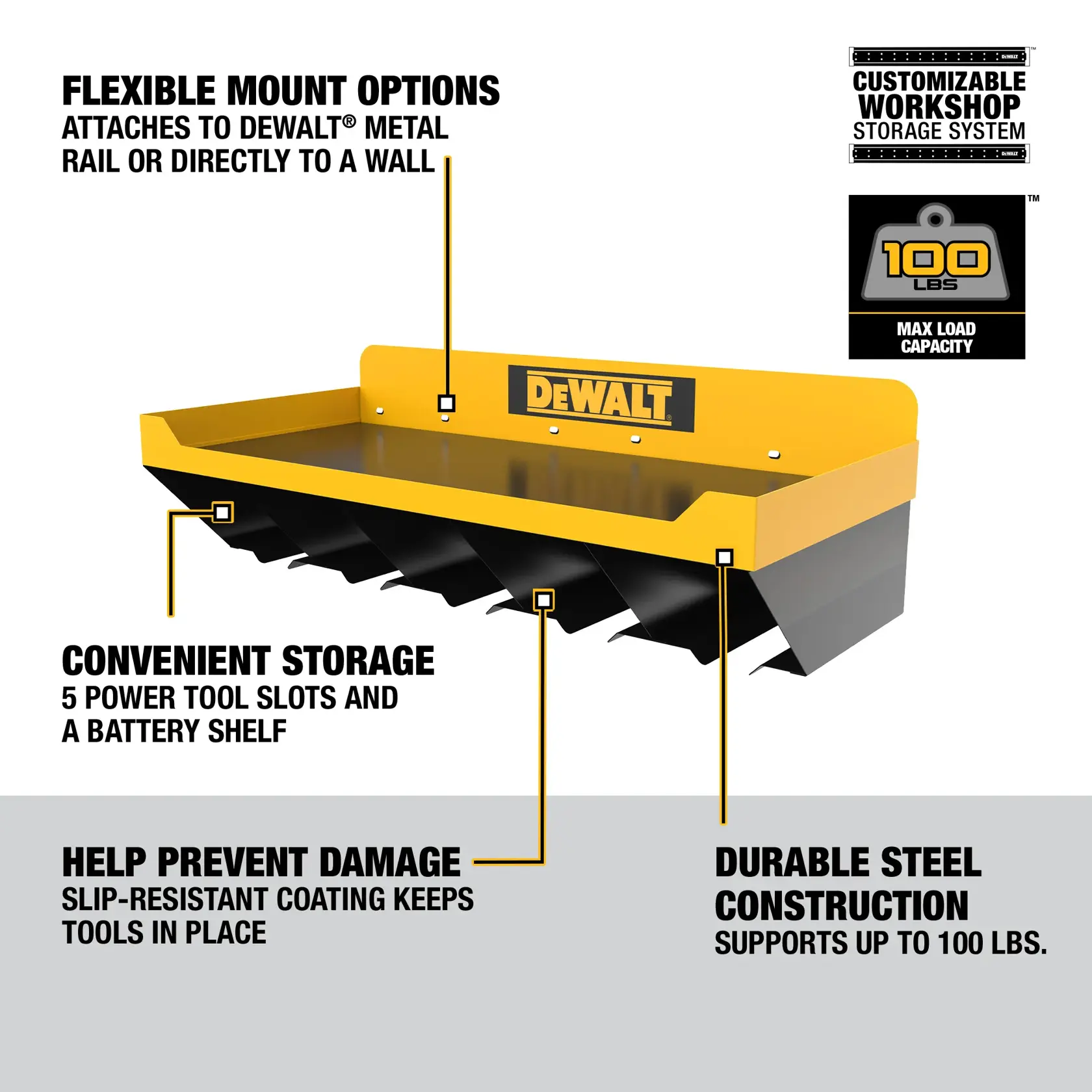 Walkaround Graphic of the Power Tool Storage Shelf Combo