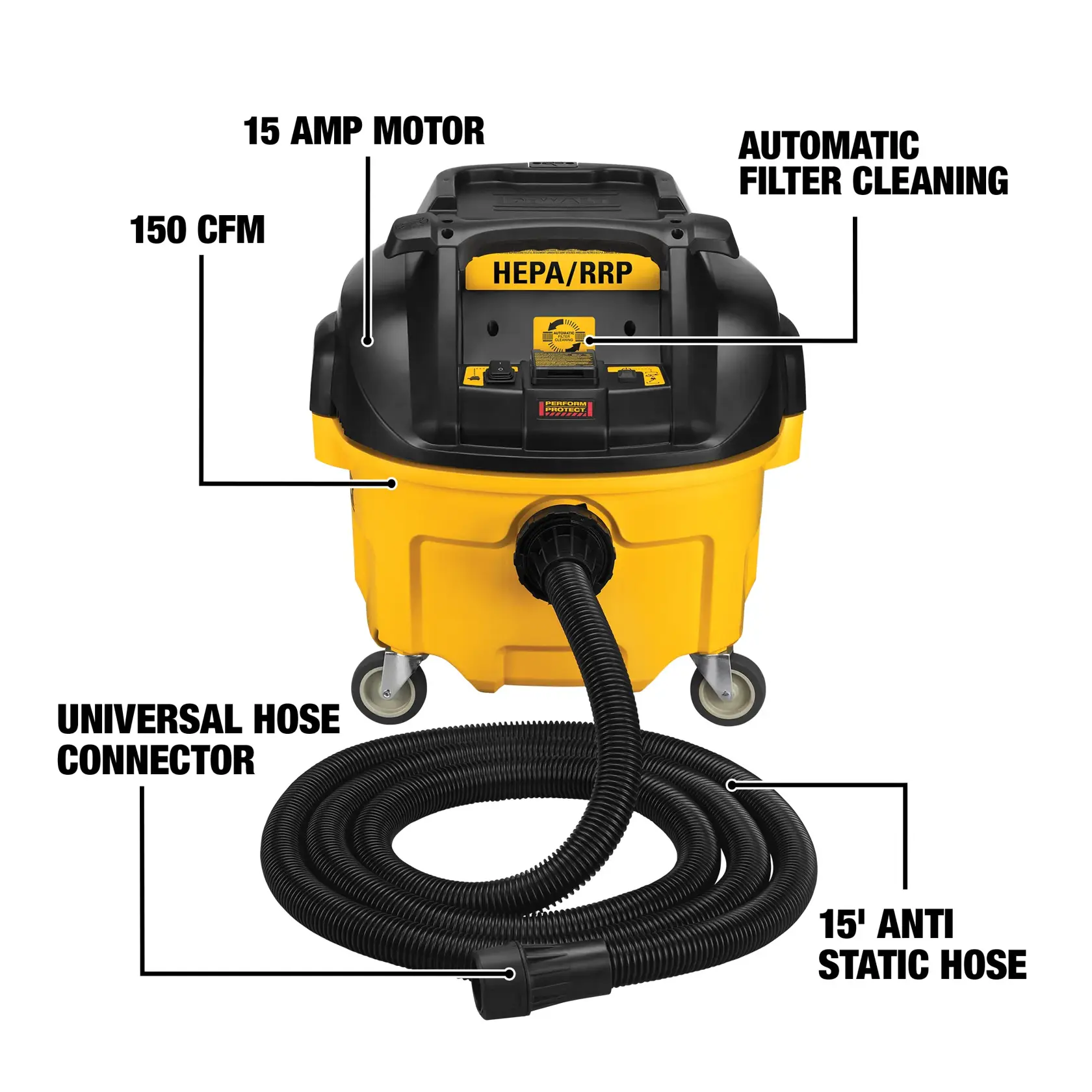 DEWALT® Dust Extractor, Automatic Filter Cleaning, 8-Gallon