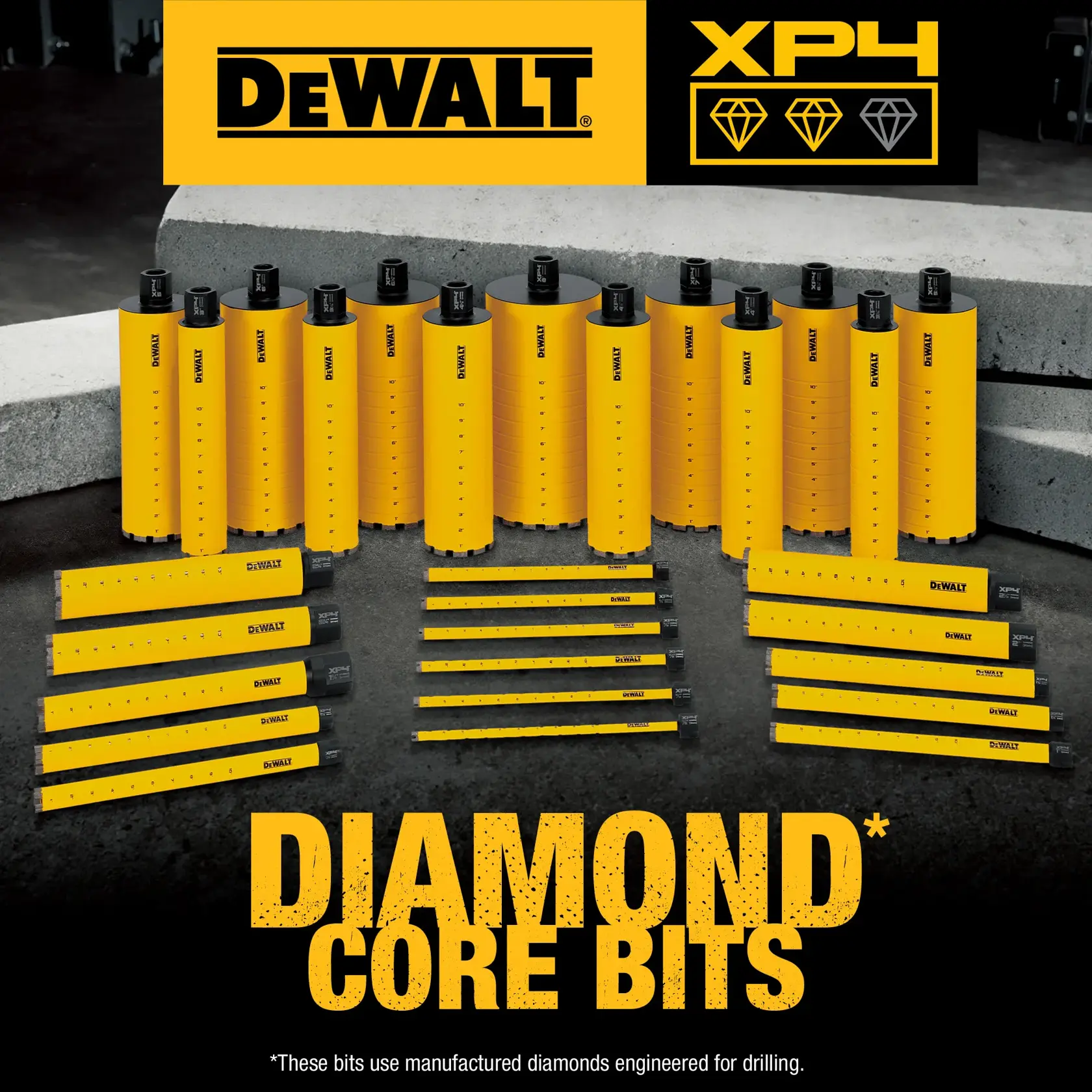 DEWALT Diamond Core Drill Bit family shot graphic