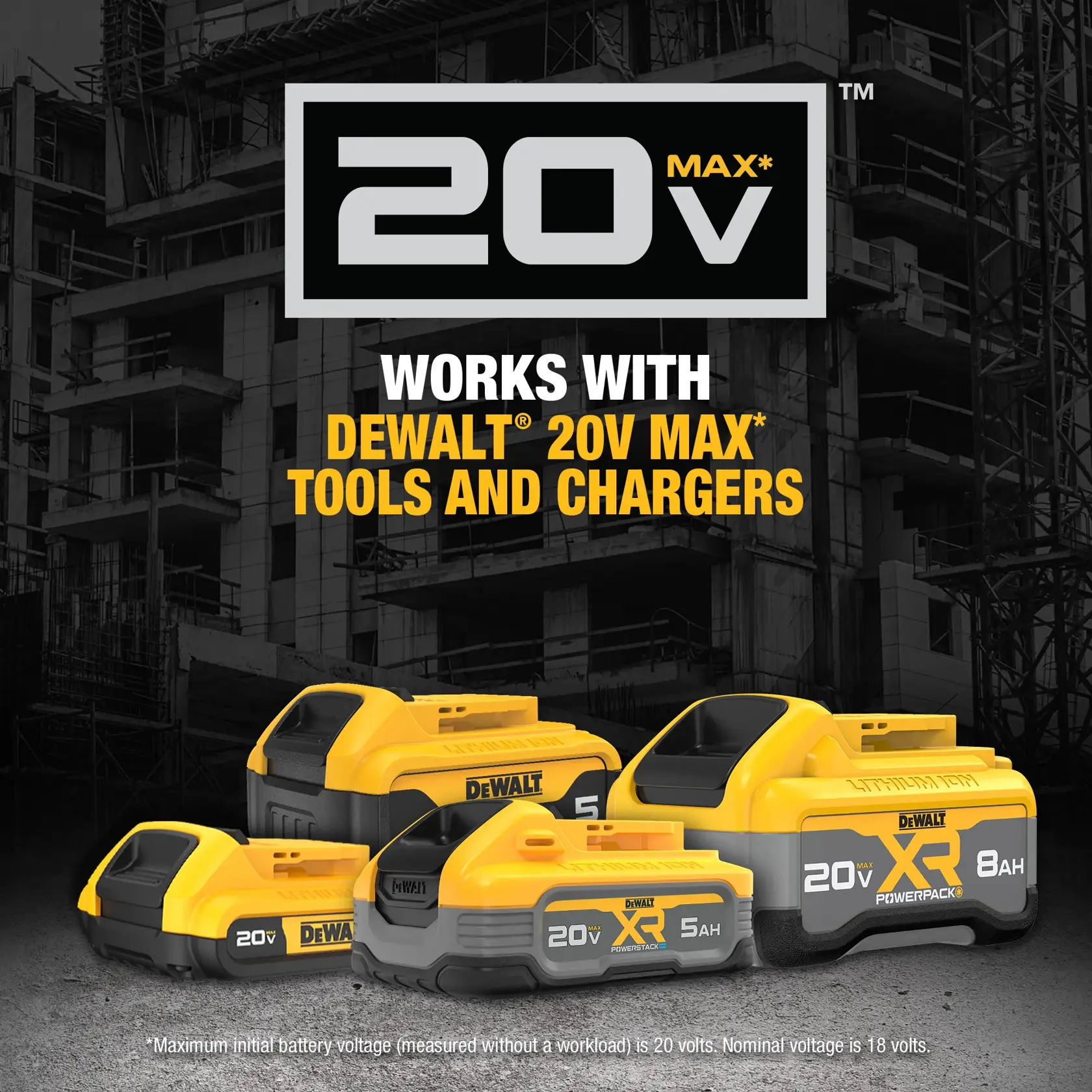 Works with DEWALT 20V Max batteries and chargers