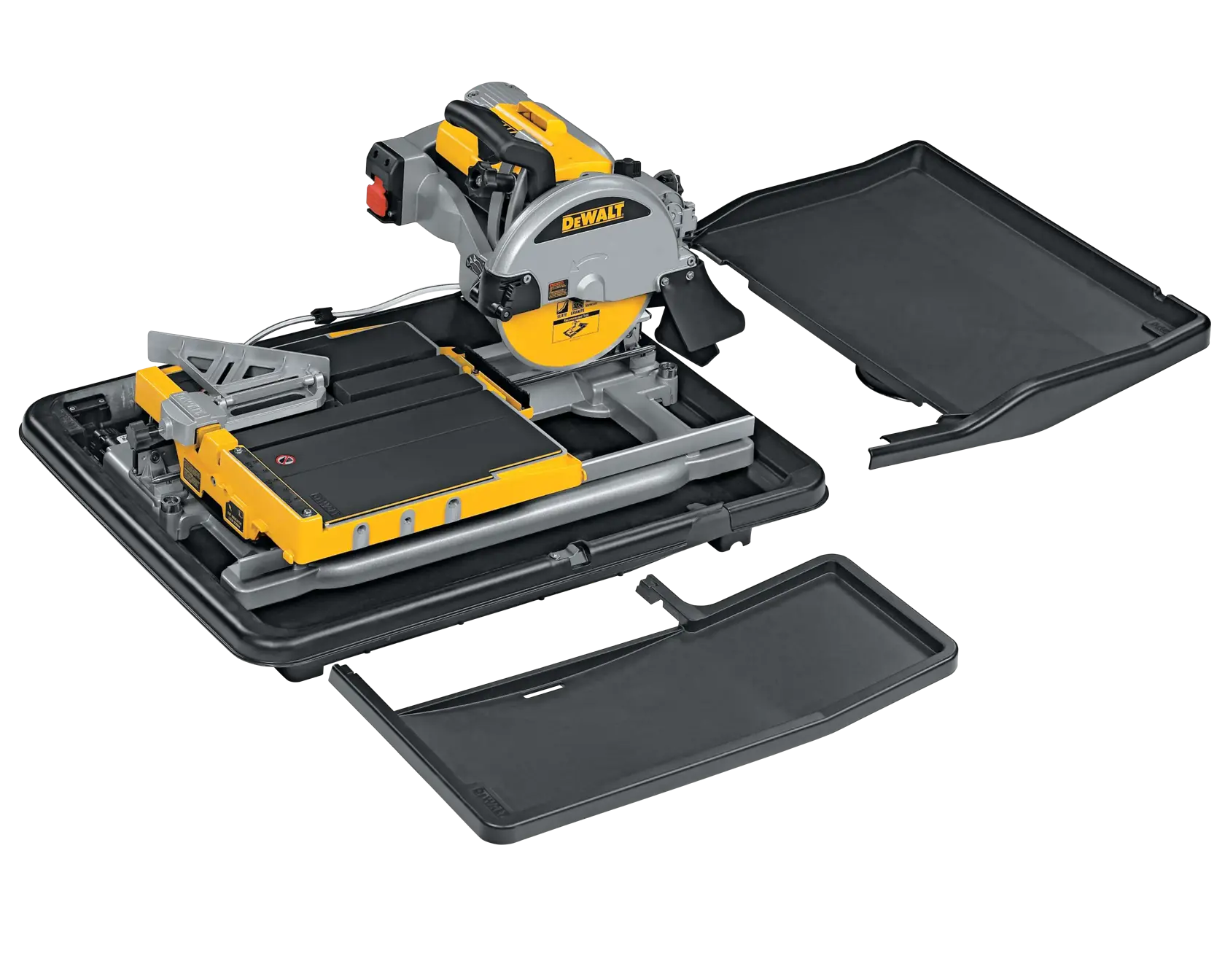 wet tile saw assembled on its base plate