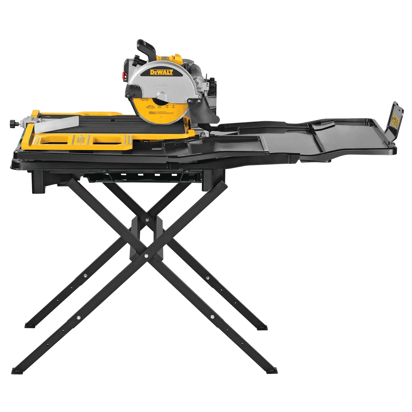 High Capacity Wet Tile Saw being used by a construction worker to cut square tile