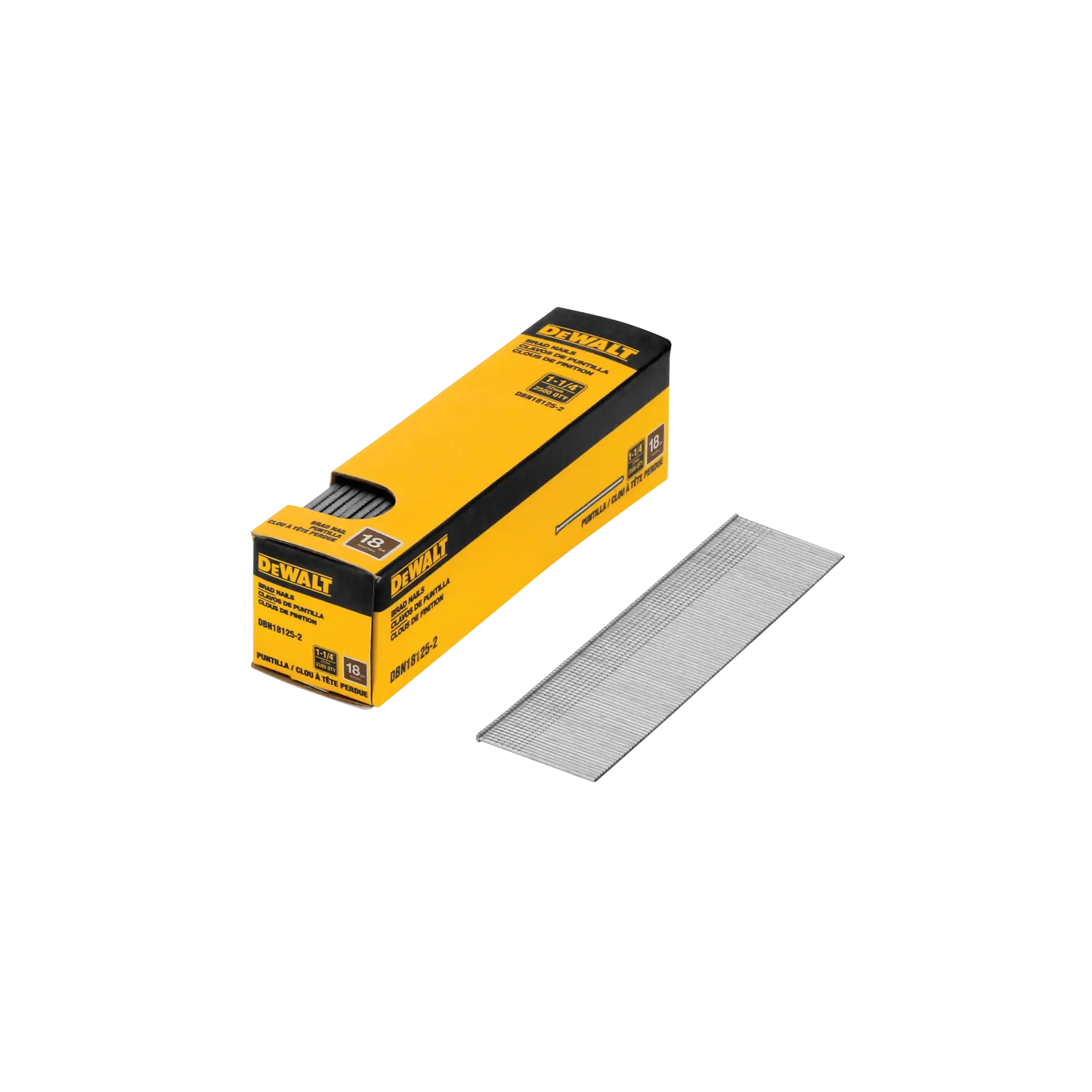 1 and a quarter inch BRAD NAILS in packaging.