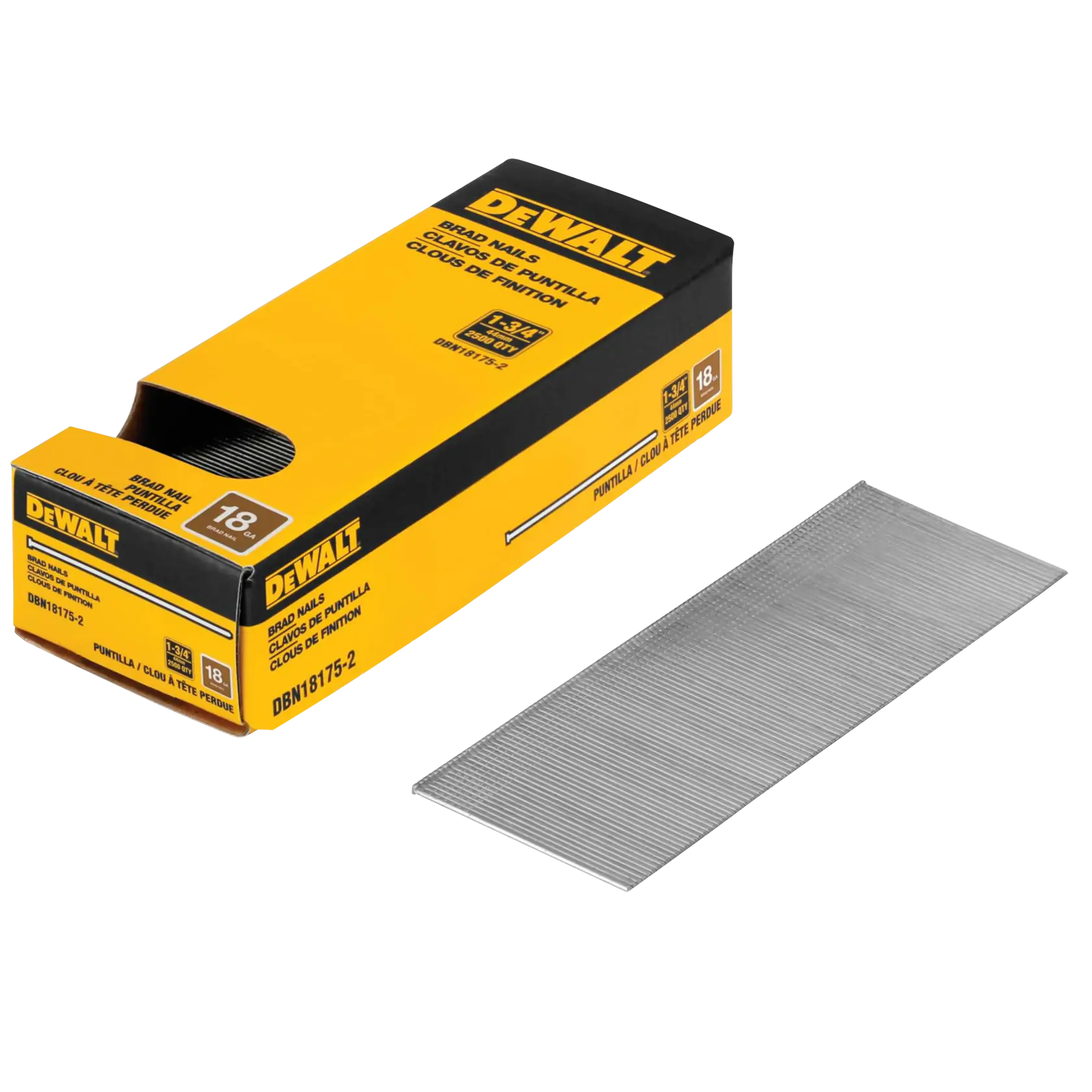 1 and 3 quarters of an inch BRAD NAILS in packaging.