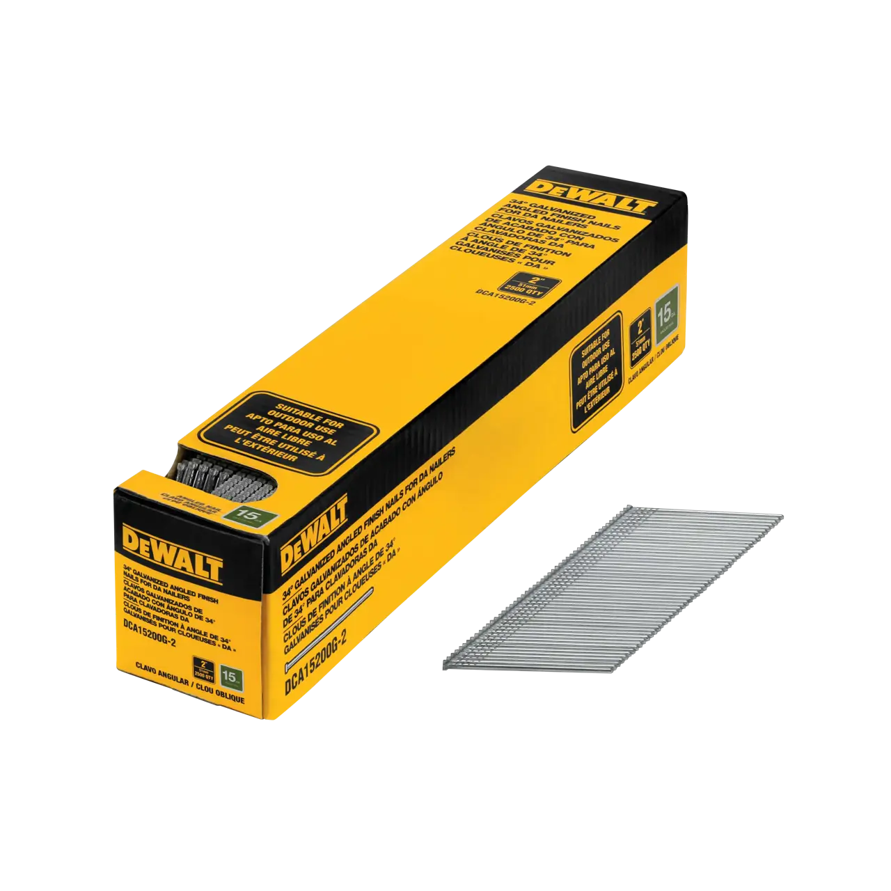15 gauge 2-in. Galvanized 34-degree da style angled finish nails (2500-pack)