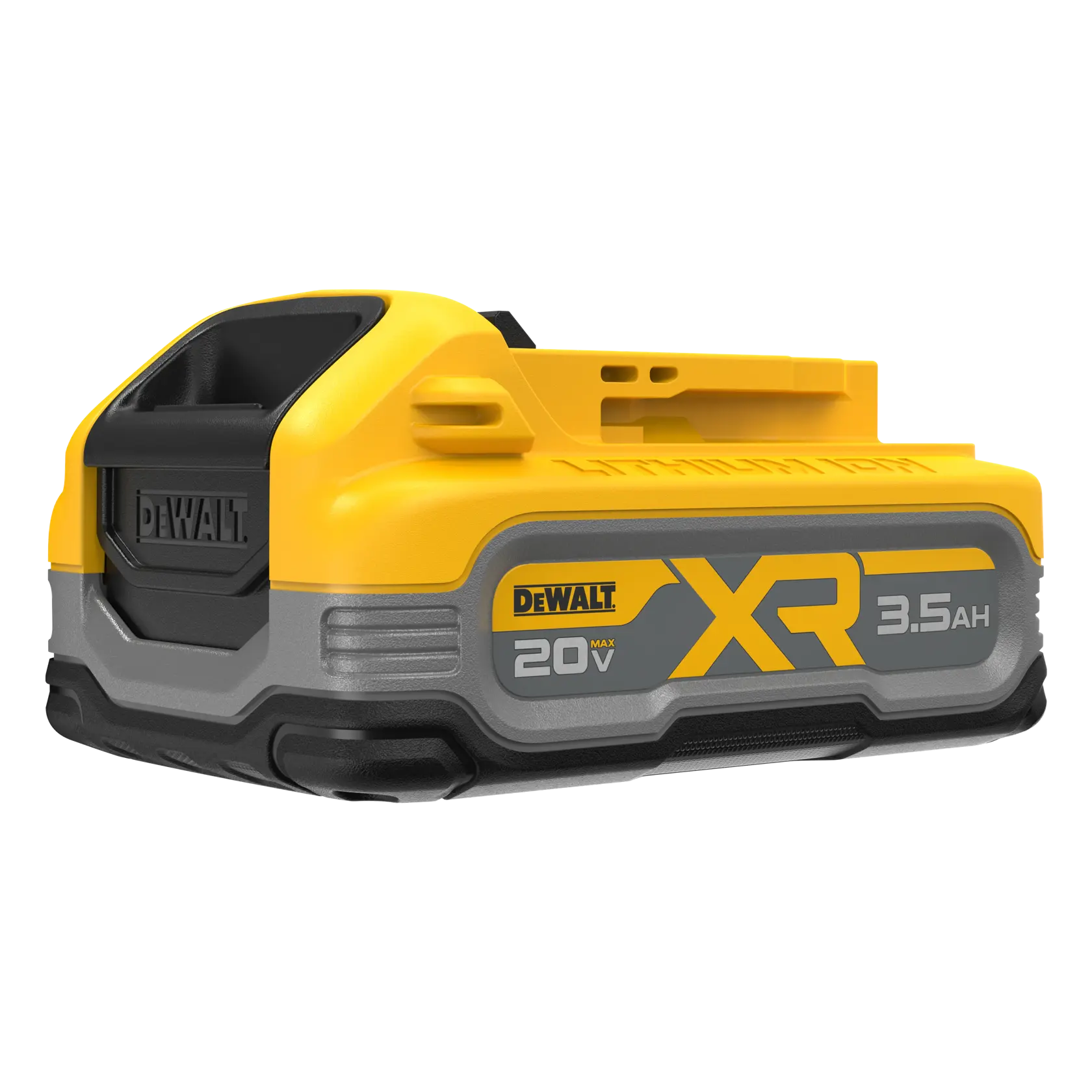 DCBP320 XR POWERSTACK™ 3.5 Ah Battery angled front view 