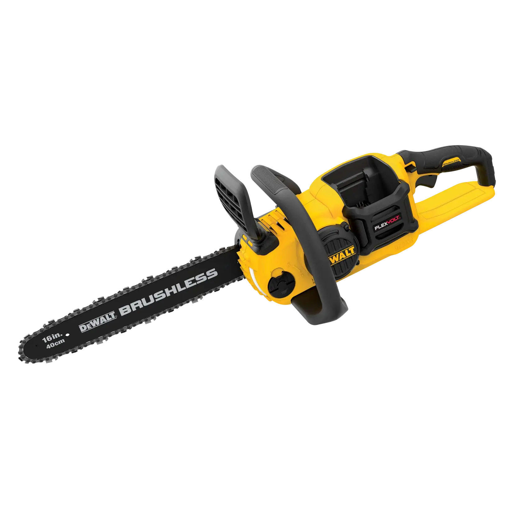 FLEXVOLT Cordless Chainsaw in overhead view