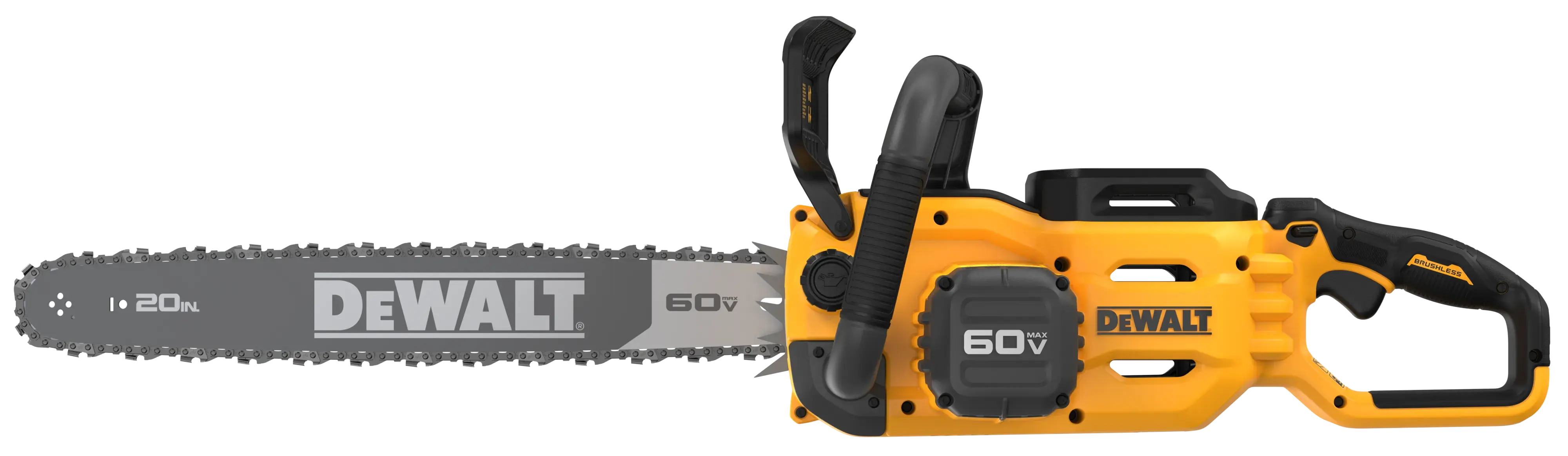 Right profile of Brushless Chainsaw.