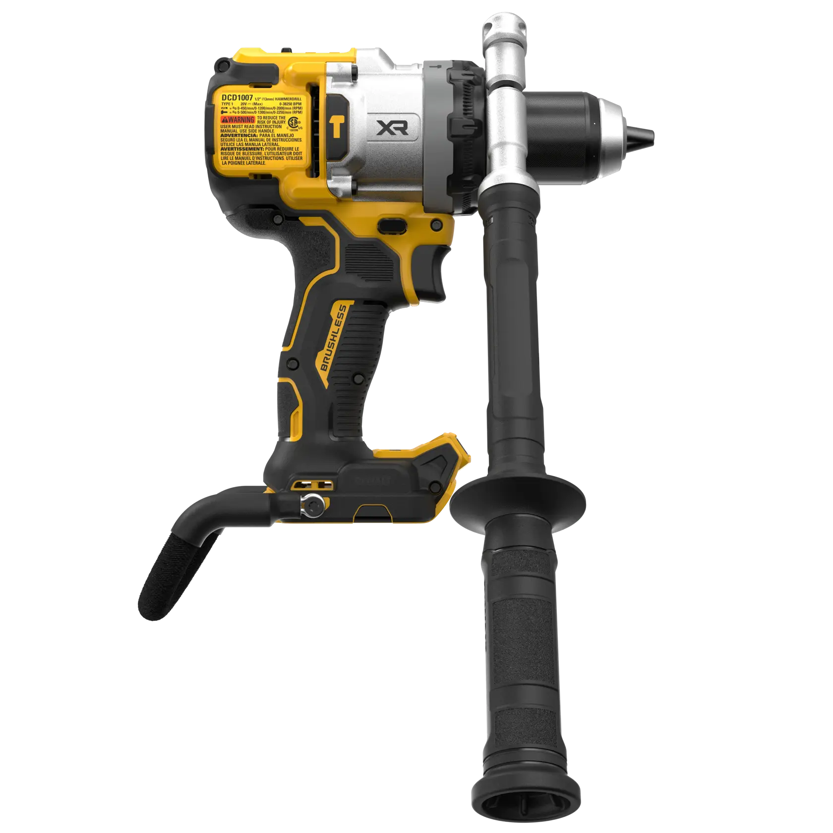 DEWALT® 20V MAX* XR® Brushless Cordless 1/2-in. 3-Speed Hammer Drill With LANYARD READY™ Attachment Point (Tool Only) thumbnail 4