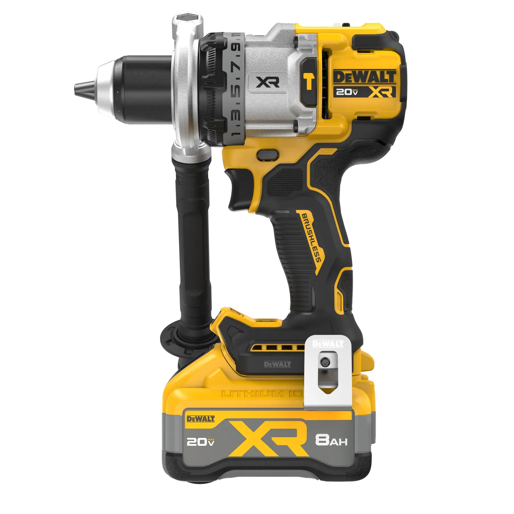 Side angle 20V MAX* XR® Brushless Cordless 1/2 in. Hammer Drill Kit with XR POWERPACK™ Battery