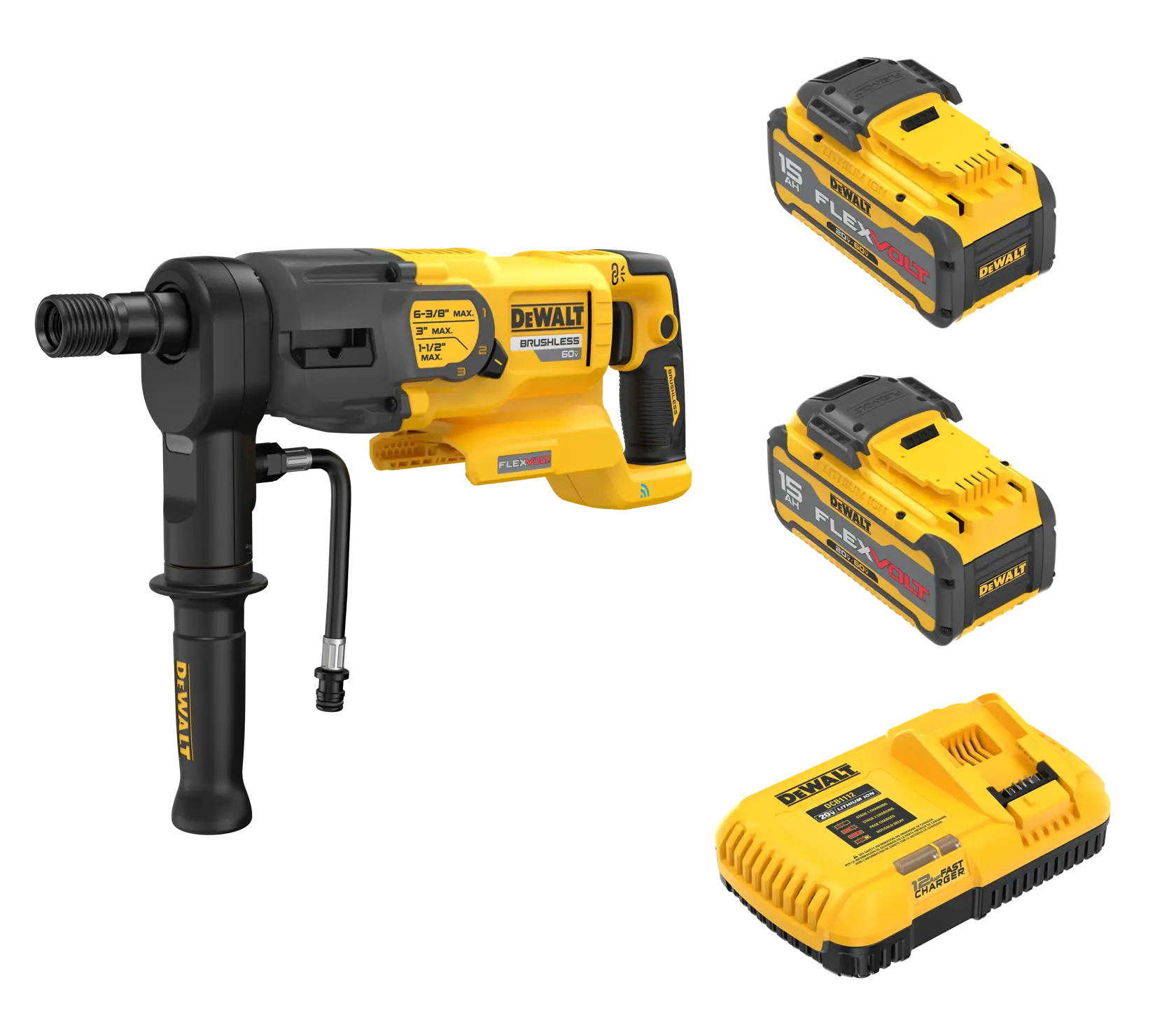 60V MAX 3-SPEED CORE DRILL KIT on white background