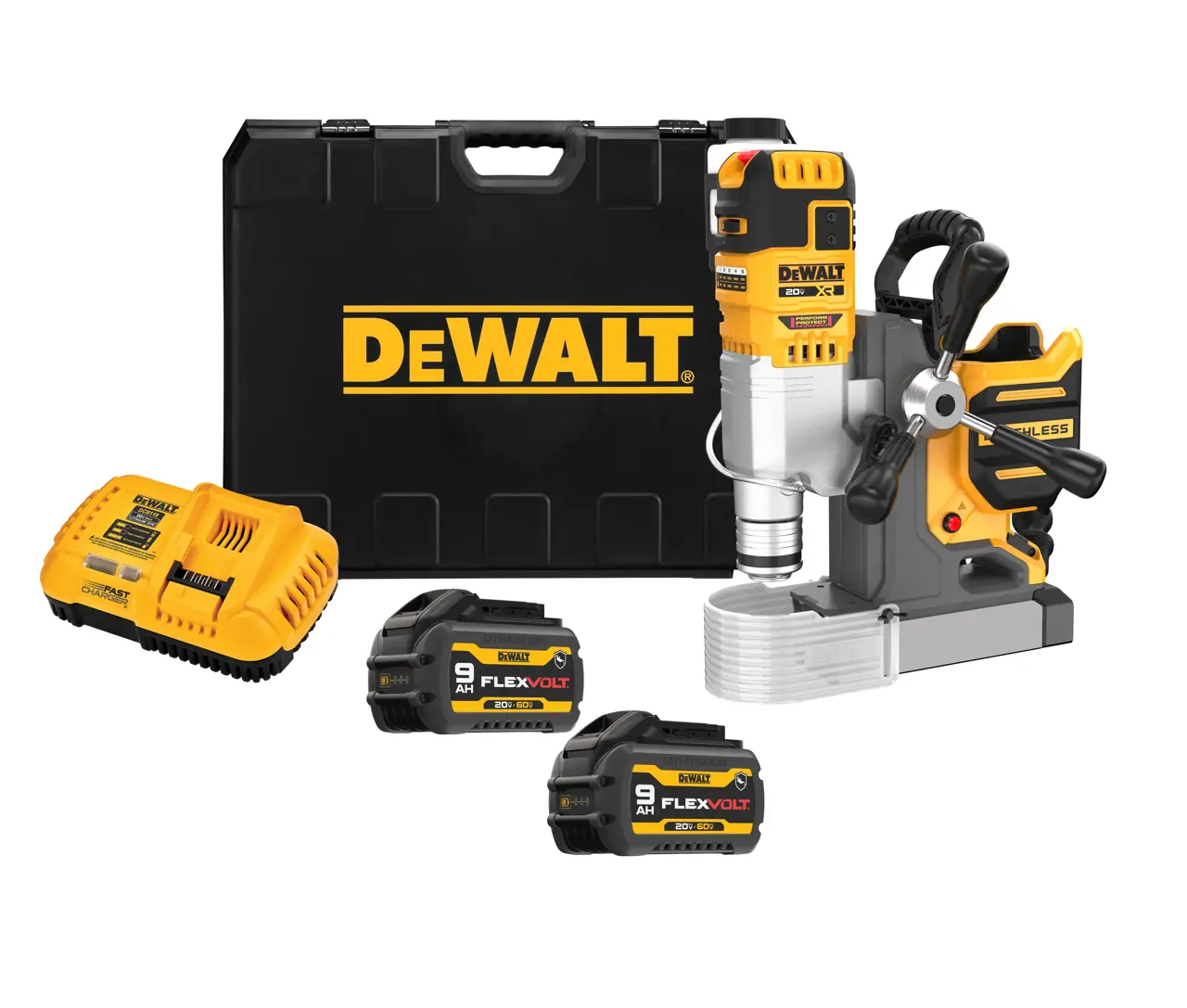DEWALT 20V MAX* XR(R) Brushless Cordless 2 in. Magnetic Drill Press Kit