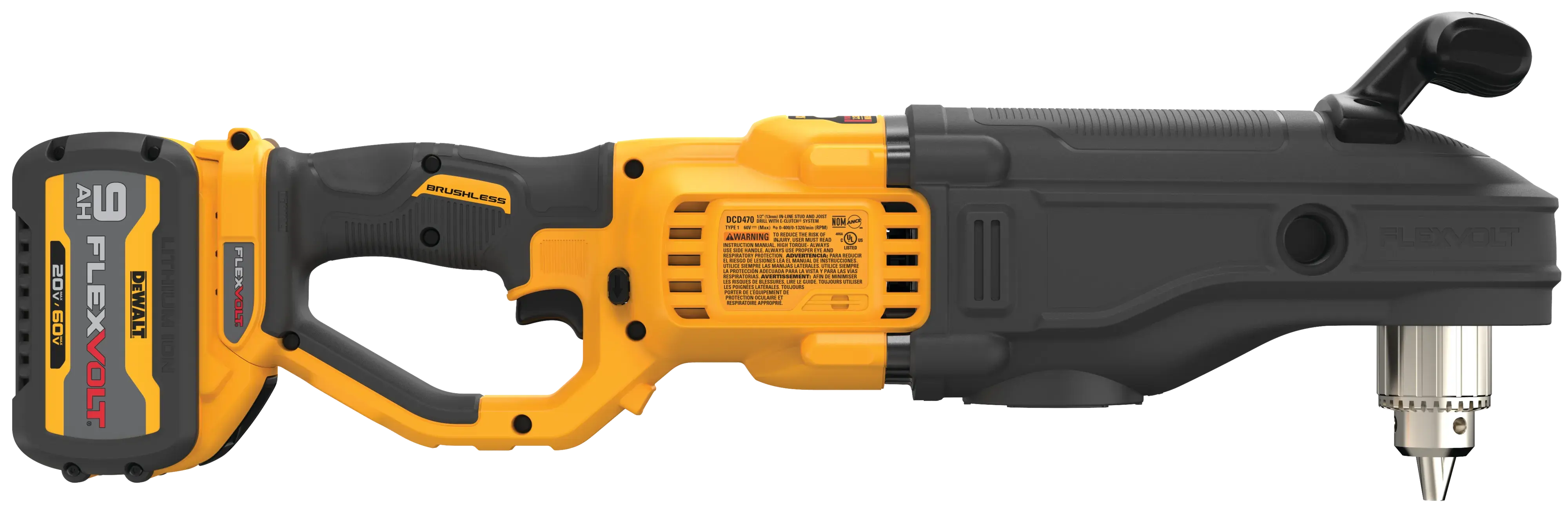 DEWALT® 60V MAX* In-Line Stud and Joist Drill with E-CLUTCH® System Kit thumbnail 4