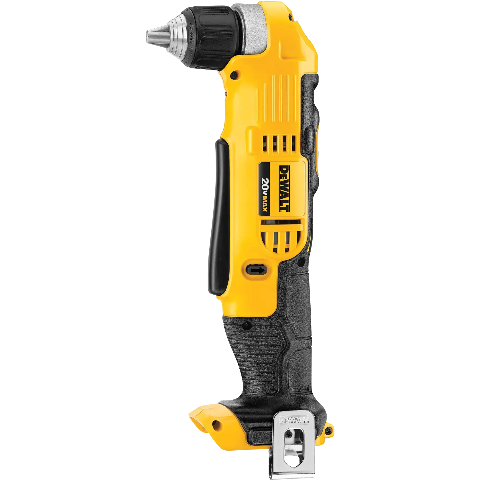 Profile of Lithium Ion three eighths of an inch Right Angle drill driver .