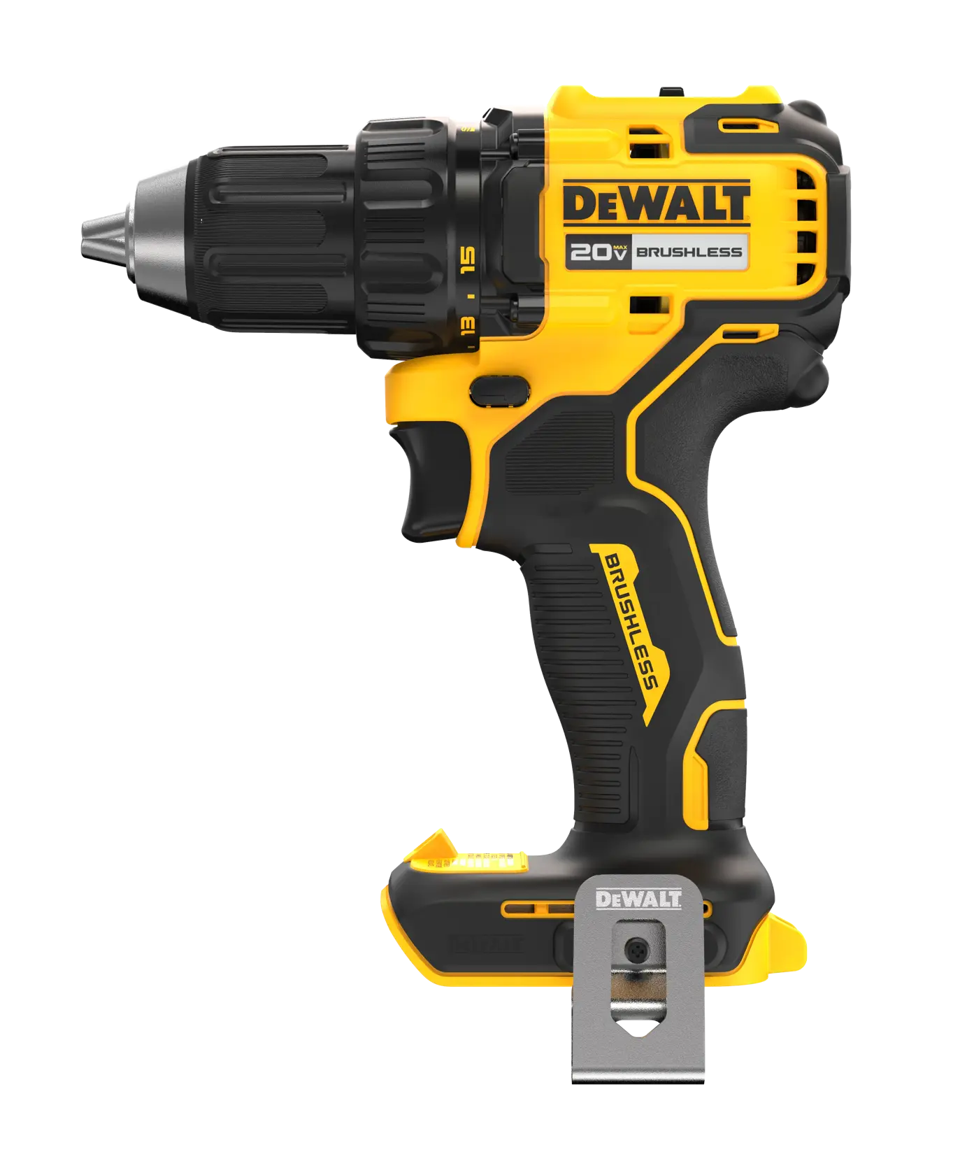 20V MAX Brushless 1/2 in. Drill/Driver front side view (bare tool)