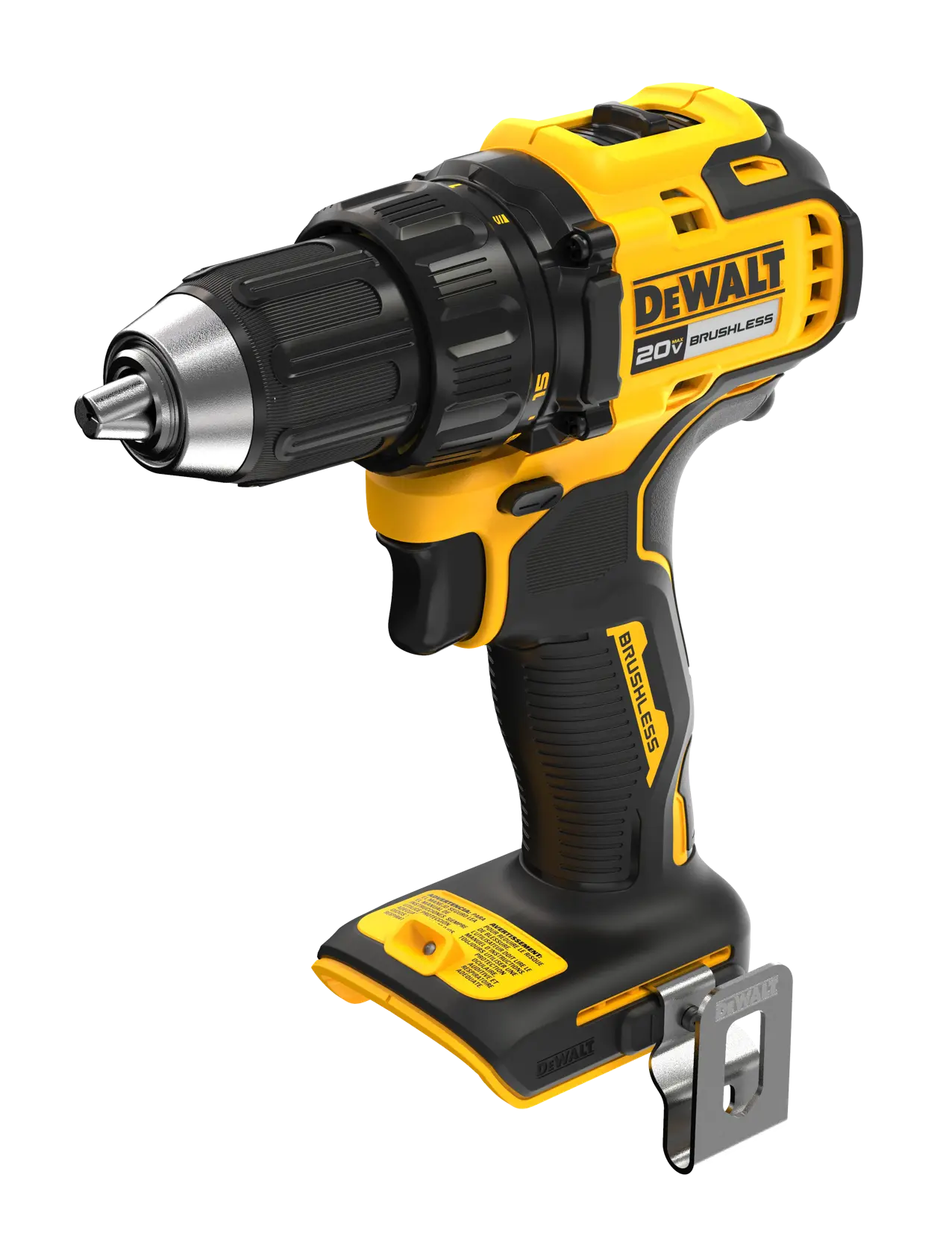 20V MAX Brushless 1/2 in. Drill/Driver top view angled (bare tool)