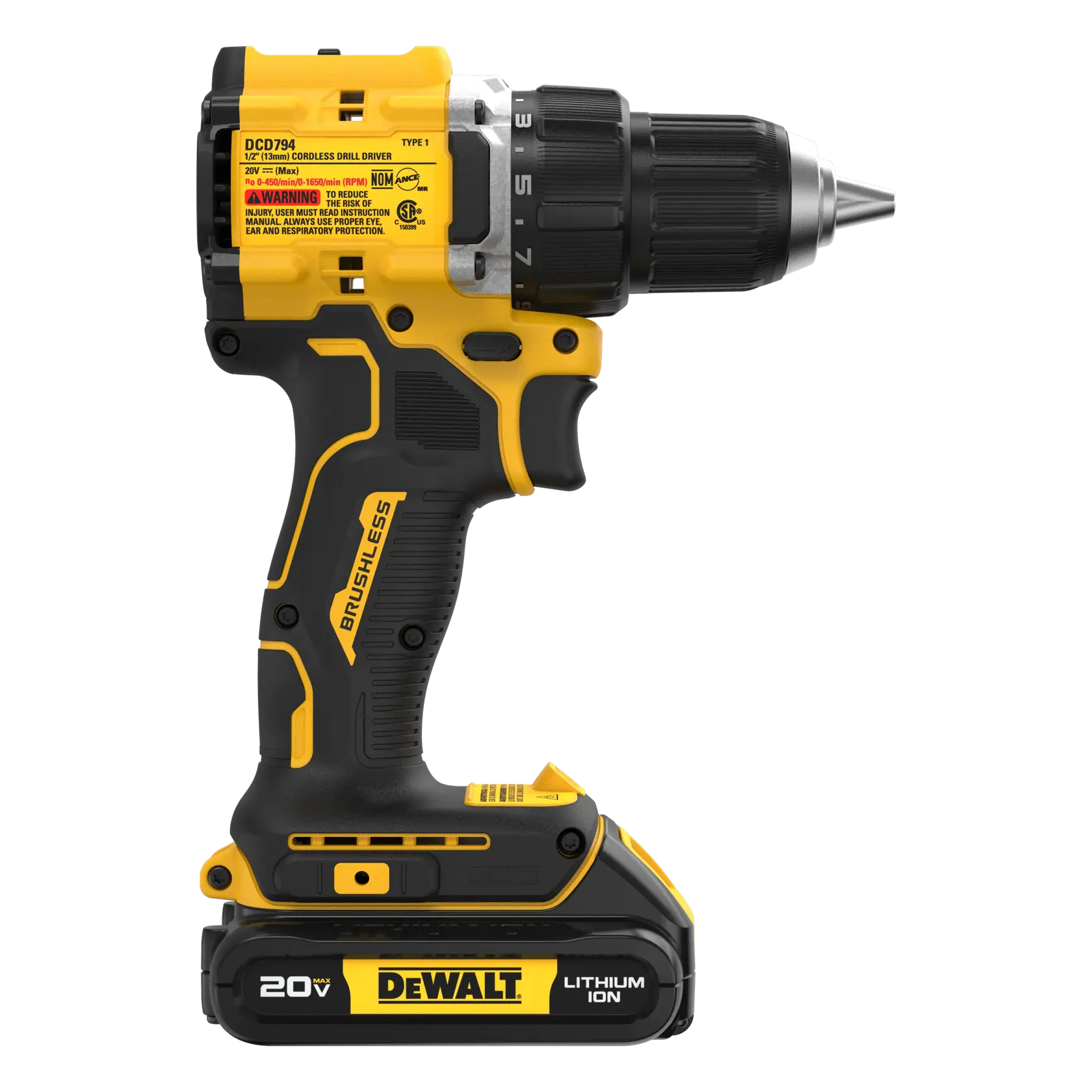 DEWALT® 20V MAX* ATOMIC™ Brushless Cordless 1/2-in. Drill/Driver (Tool Only) thumbnail 5