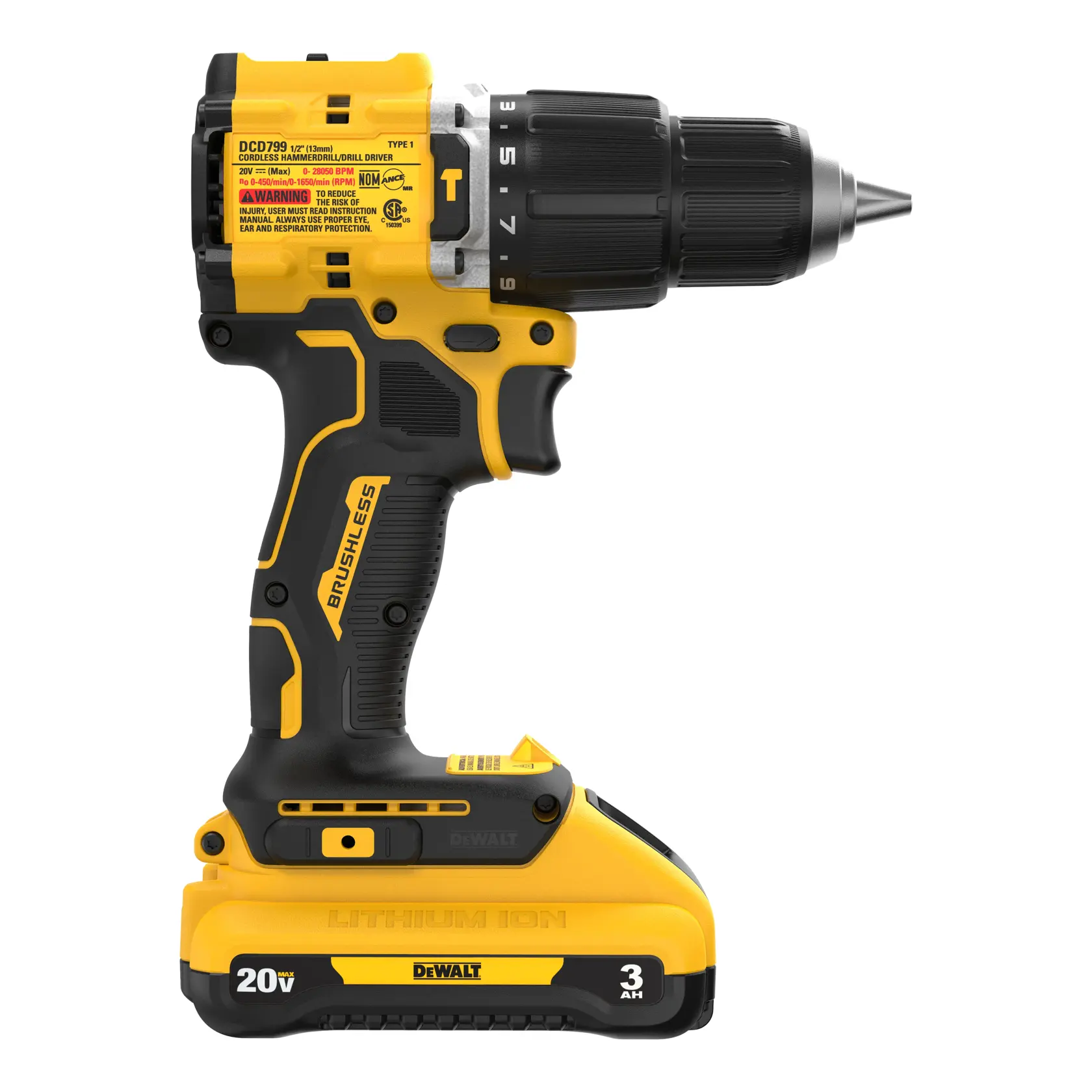 DEWALT® ATOMIC™ 20V MAX* Brushless Cordless 1/2-in. Hammer Drill Kit thumbnail 5