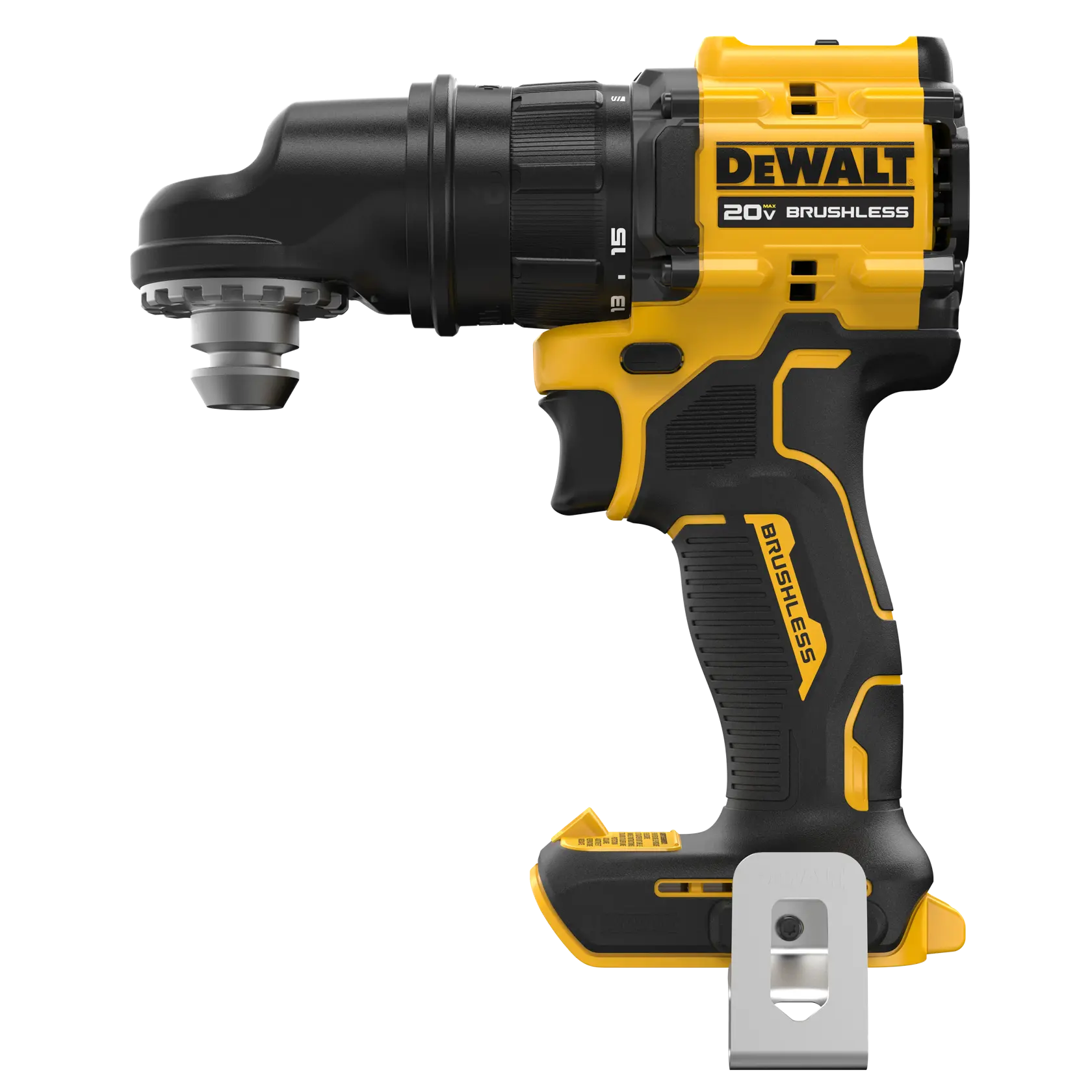 Side angle of the ATOMIC™ 20V MAX* Multi-Head Drill/Driver on white