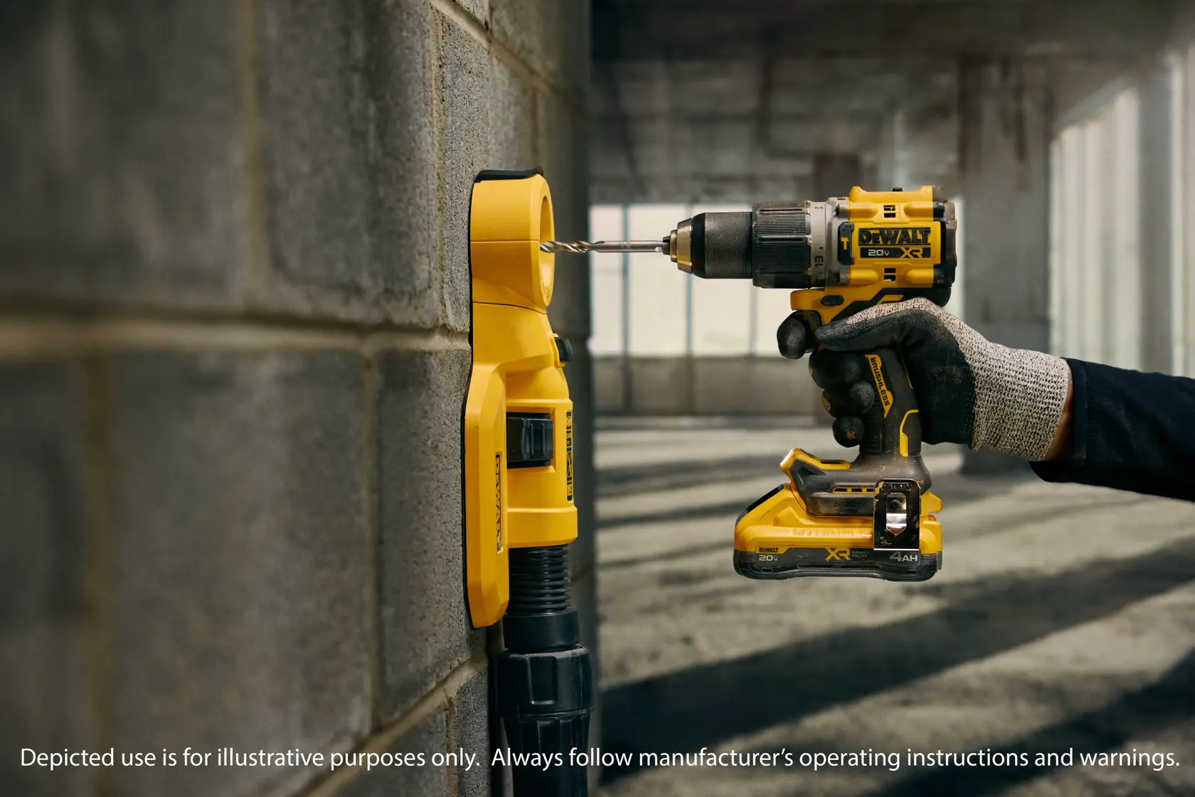 Talent using a 1/2“ Hammer Drill on concrete