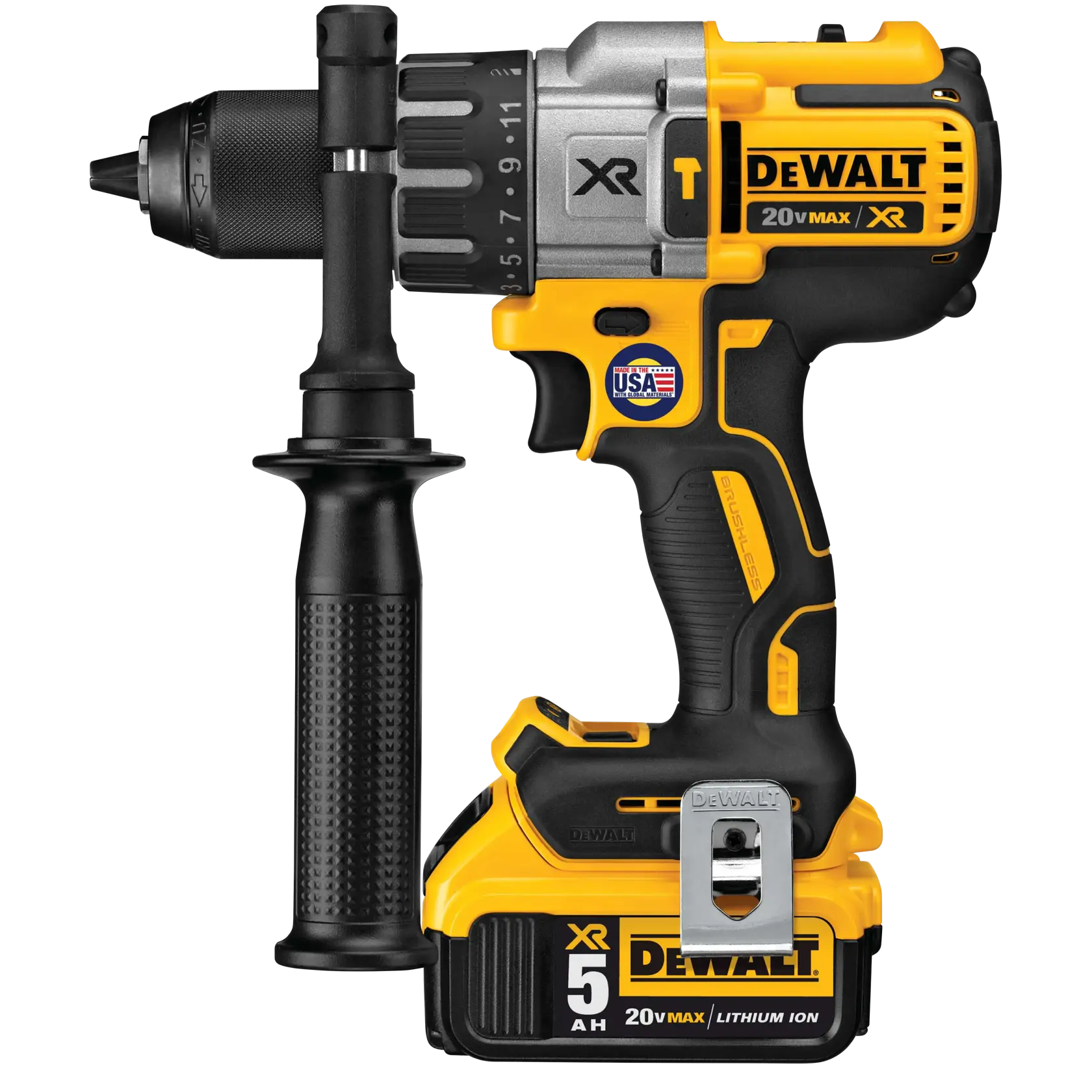 DEWALT® 20V MAX* Brushless Cordless 1/2-in. (13mm) Hammer Drill with (2) 5.0 Ah Batteries and Charger