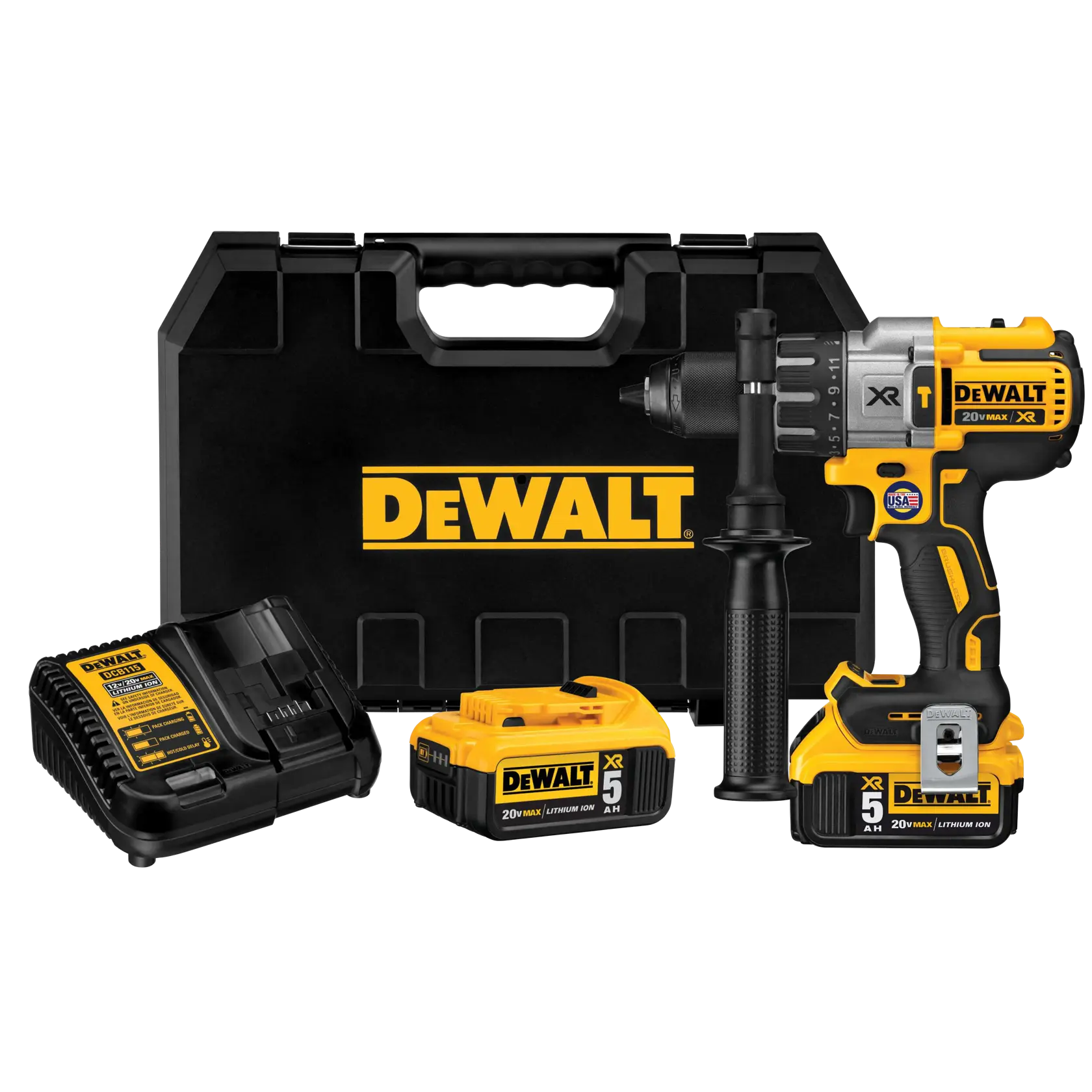 DEWALT® 20V MAX* Brushless Cordless 1/2-in. (13mm) Hammer Drill with (2) 5.0 Ah Batteries and Charger