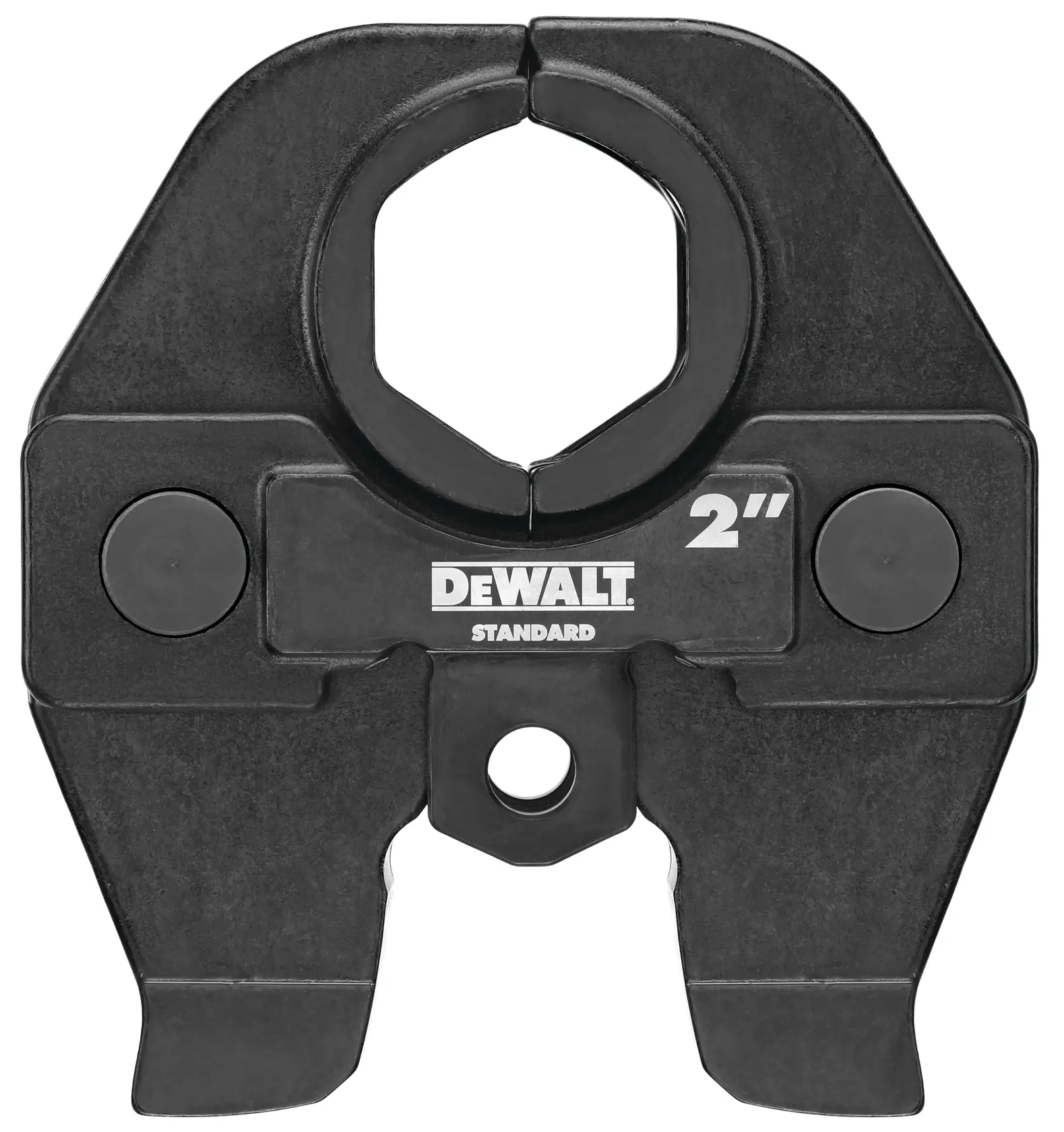 Overhead view of standard press jaws for copper and stainless steel.