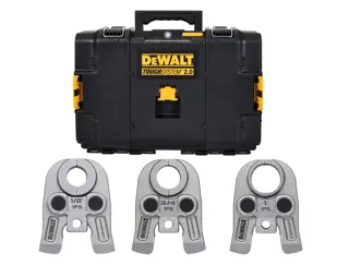 DEWALT Compact 1/2“ - 1“ IPS Jaw Kit on white background.