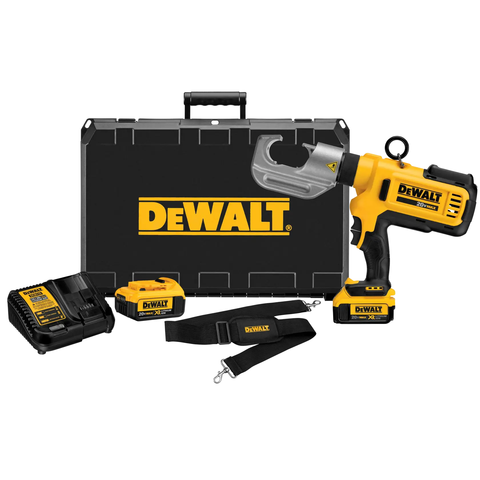 DEWALT® 20V MAX* Cordless Died Cable Crimping Tool with (4) 5.0 Ah Batteries and Charger