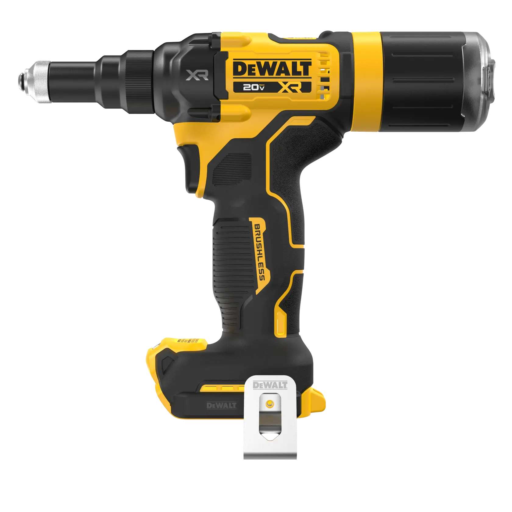 DEWALT 20V MAX XR(®) 3/16 inch Rivet Tool front side flat view (tool only)