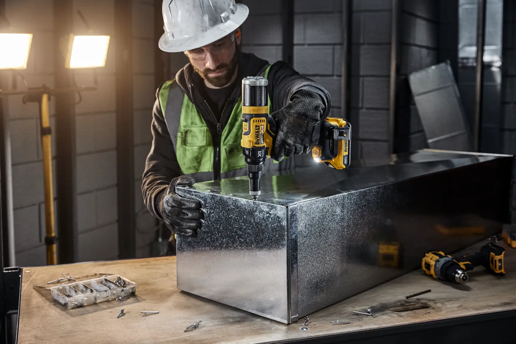 DEWALT 20V MAX* XR® 3/16 Inches Rivet Tool HVAC commercial application image