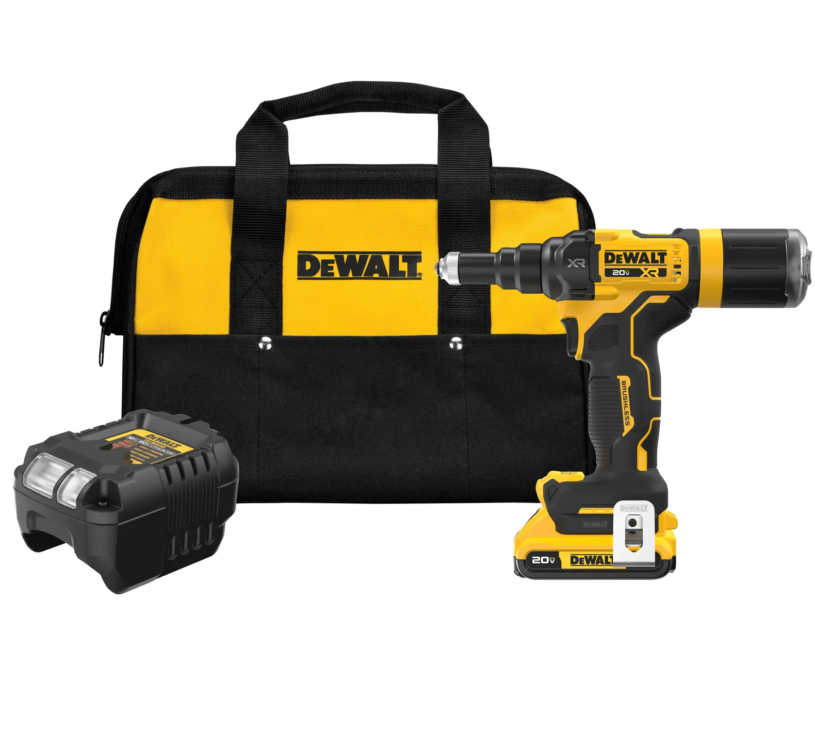DEWALT 20V MAX XR(®) 3/16 inch Rivet Tool Kit with 2.0 Ah battery 