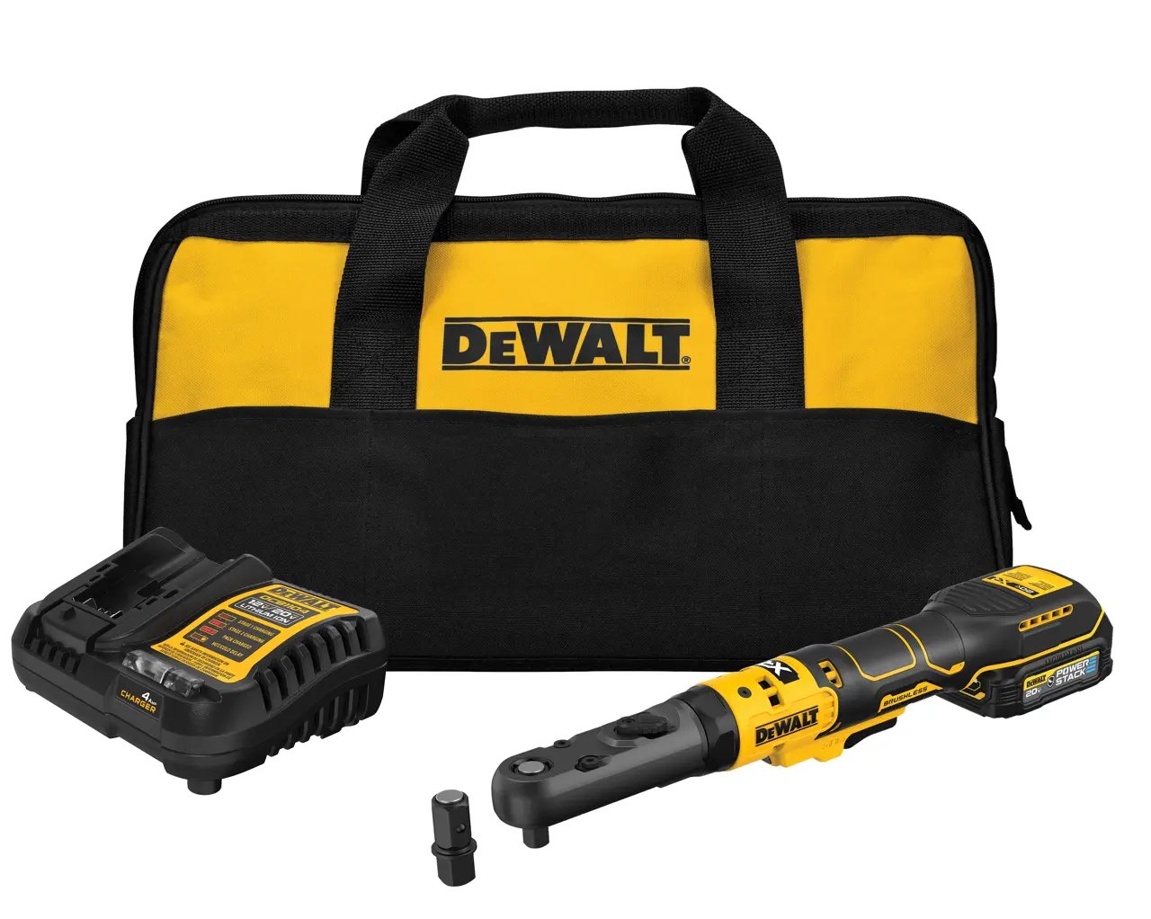 20V MAX XR Brushless Cordless 3/8-in & 1/2-in Sealed Head Ratchet with (1) POWERSTACK Battery